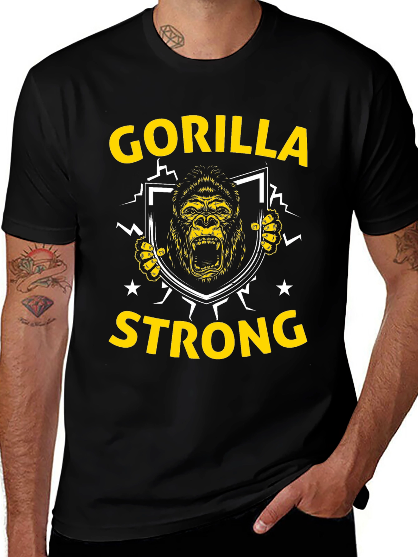 Variant 7 of Gorilla Strong Graphic Tee - Black