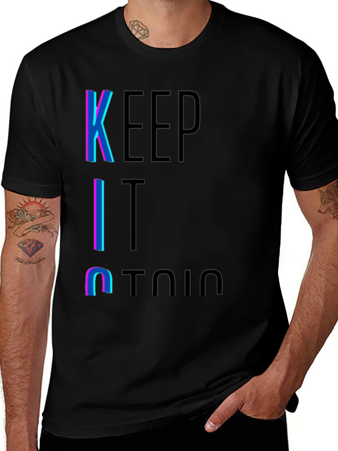 Variant 28 of Keep It 100 Black Graphic Tee