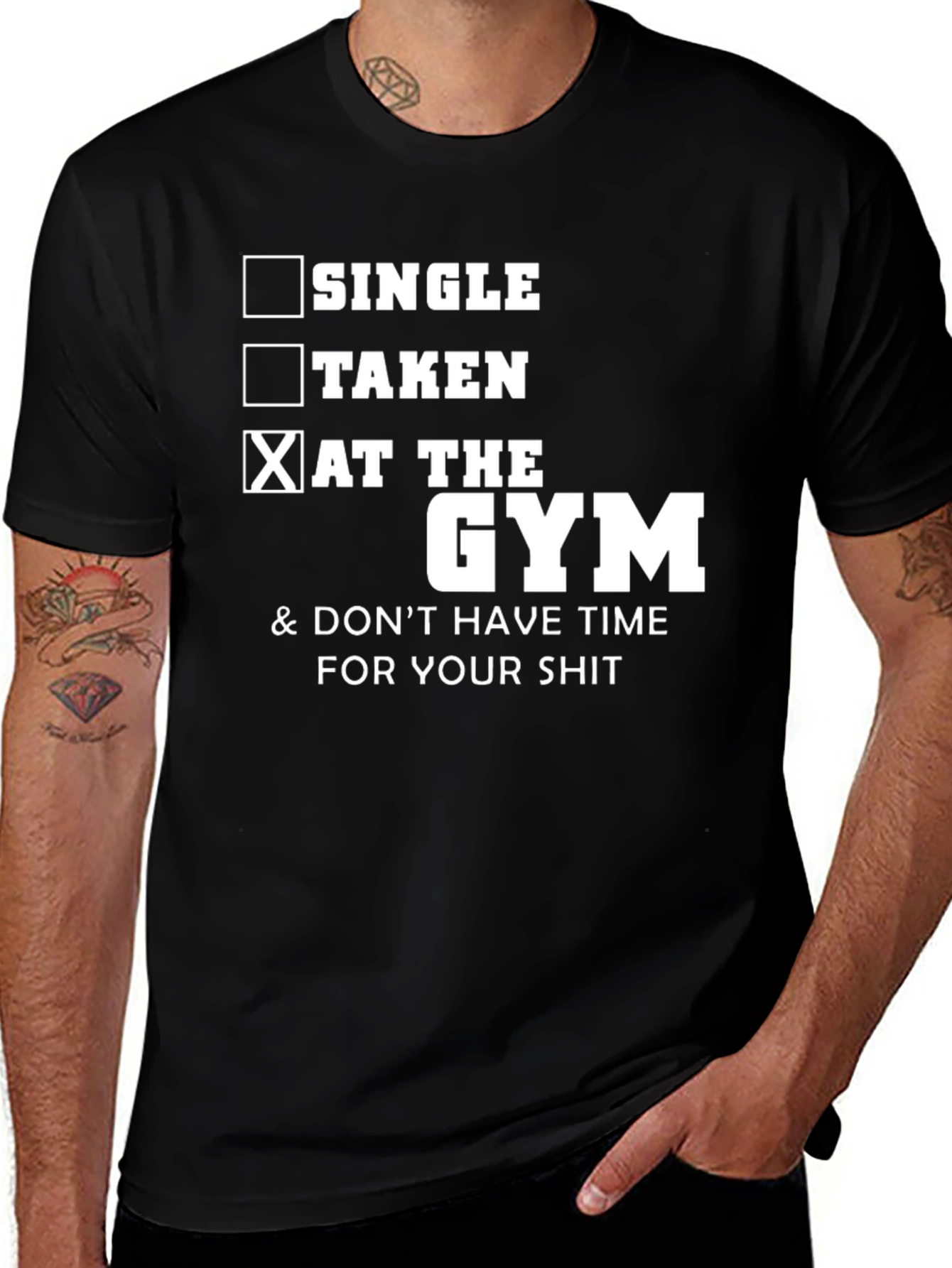 Gym Humor Graphic Tee - Single Taken at the Gym
