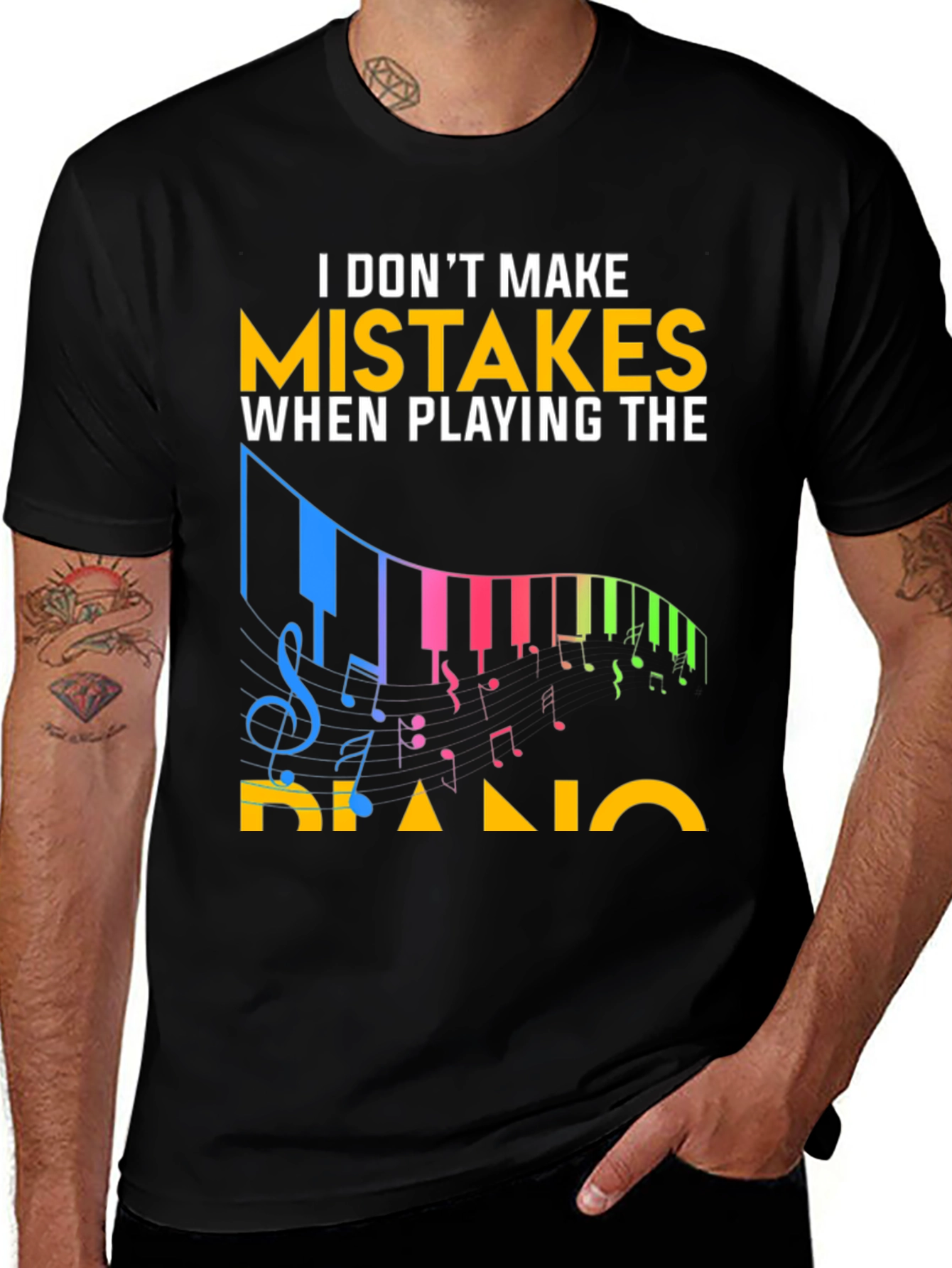 Variant 17 of Funny Piano Player T-Shirt: No Mistakes!