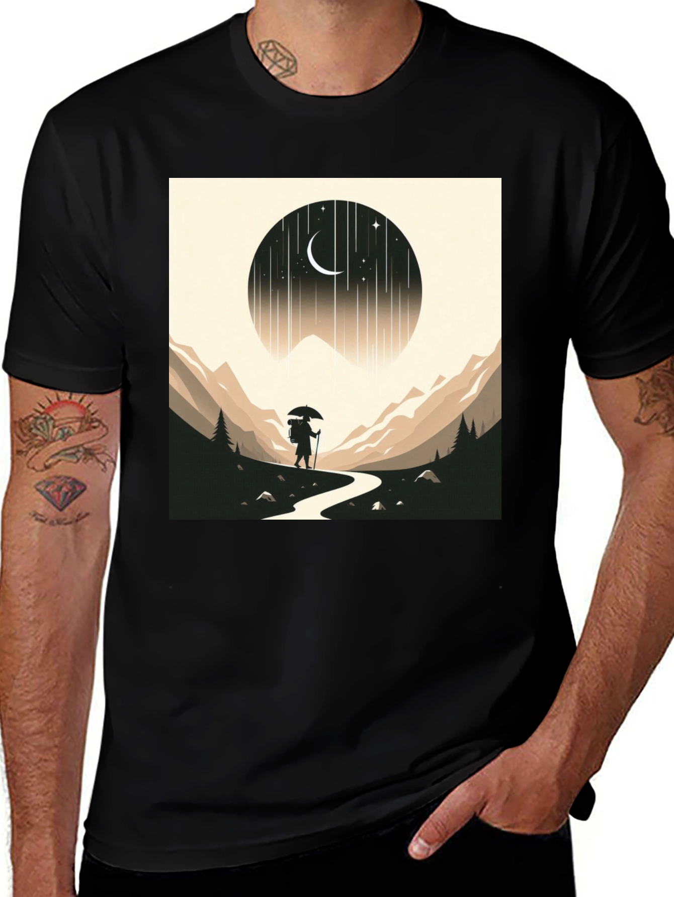 Variant 17 of Mountain Hiker Graphic Tee - Black