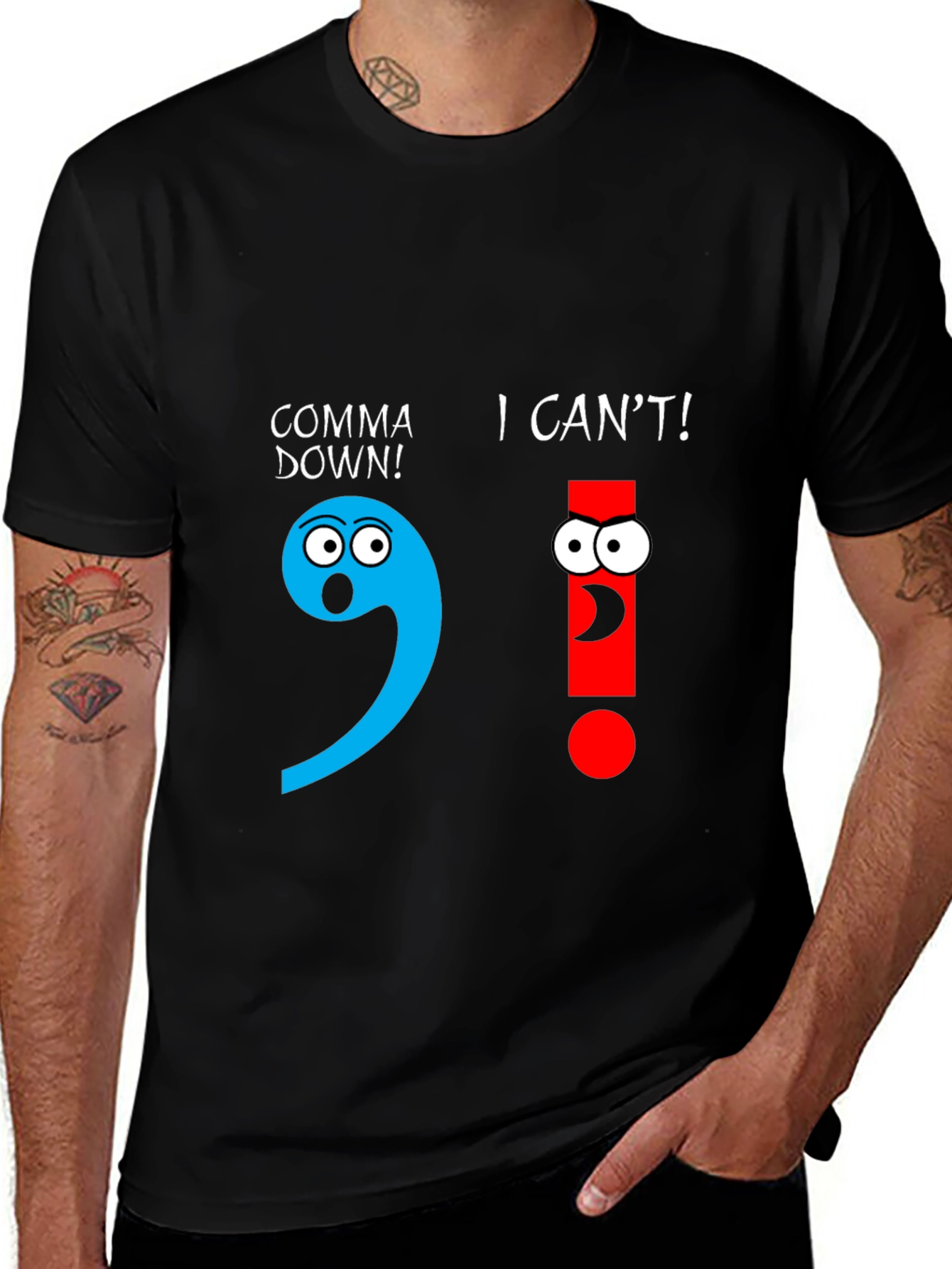 Variant 8 of Comical Grammar T-Shirt: Punctuation Humor
