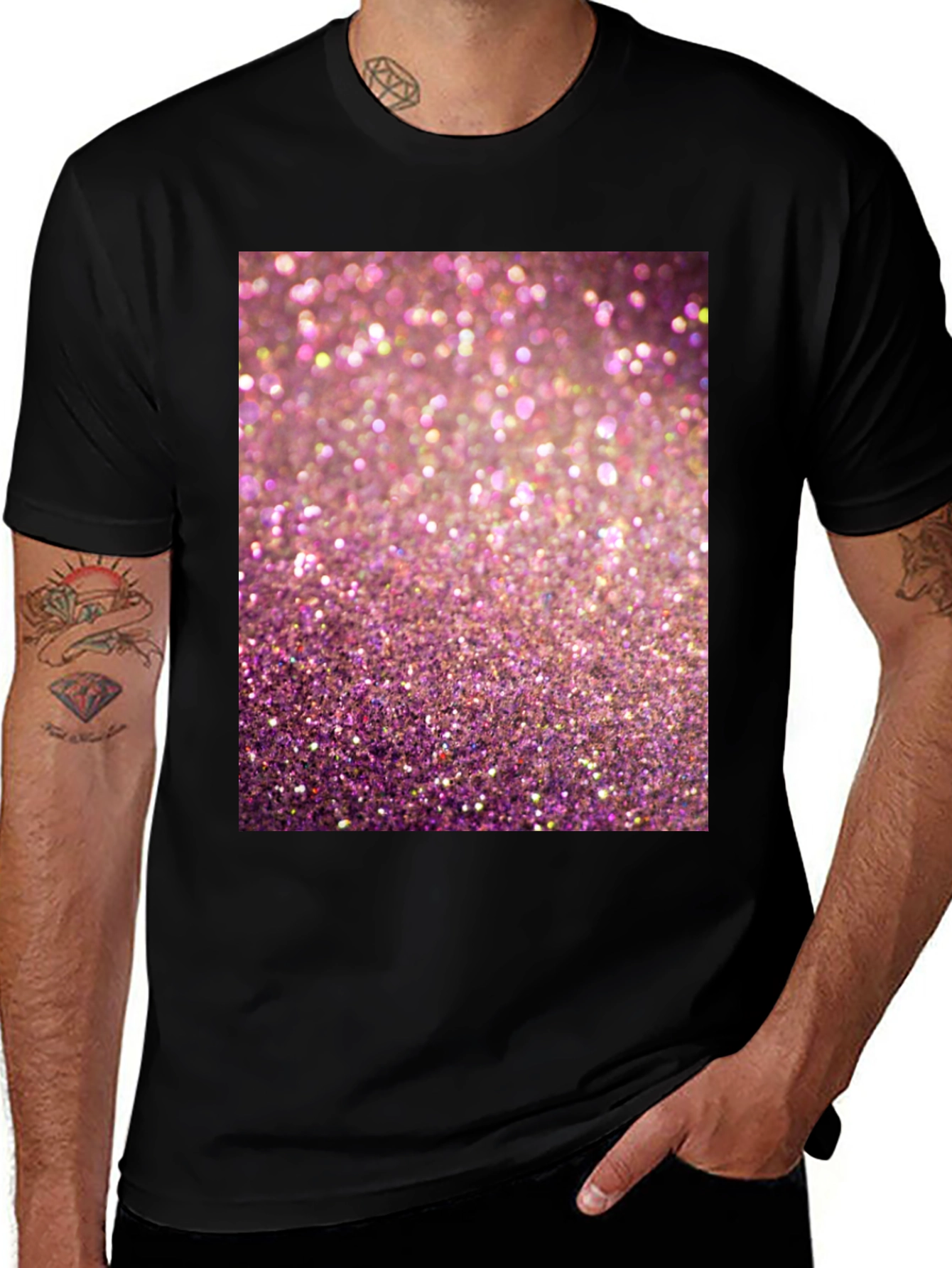 Variant 22 of Sparkle Graphic T-Shirt - Pink Glitter Design
