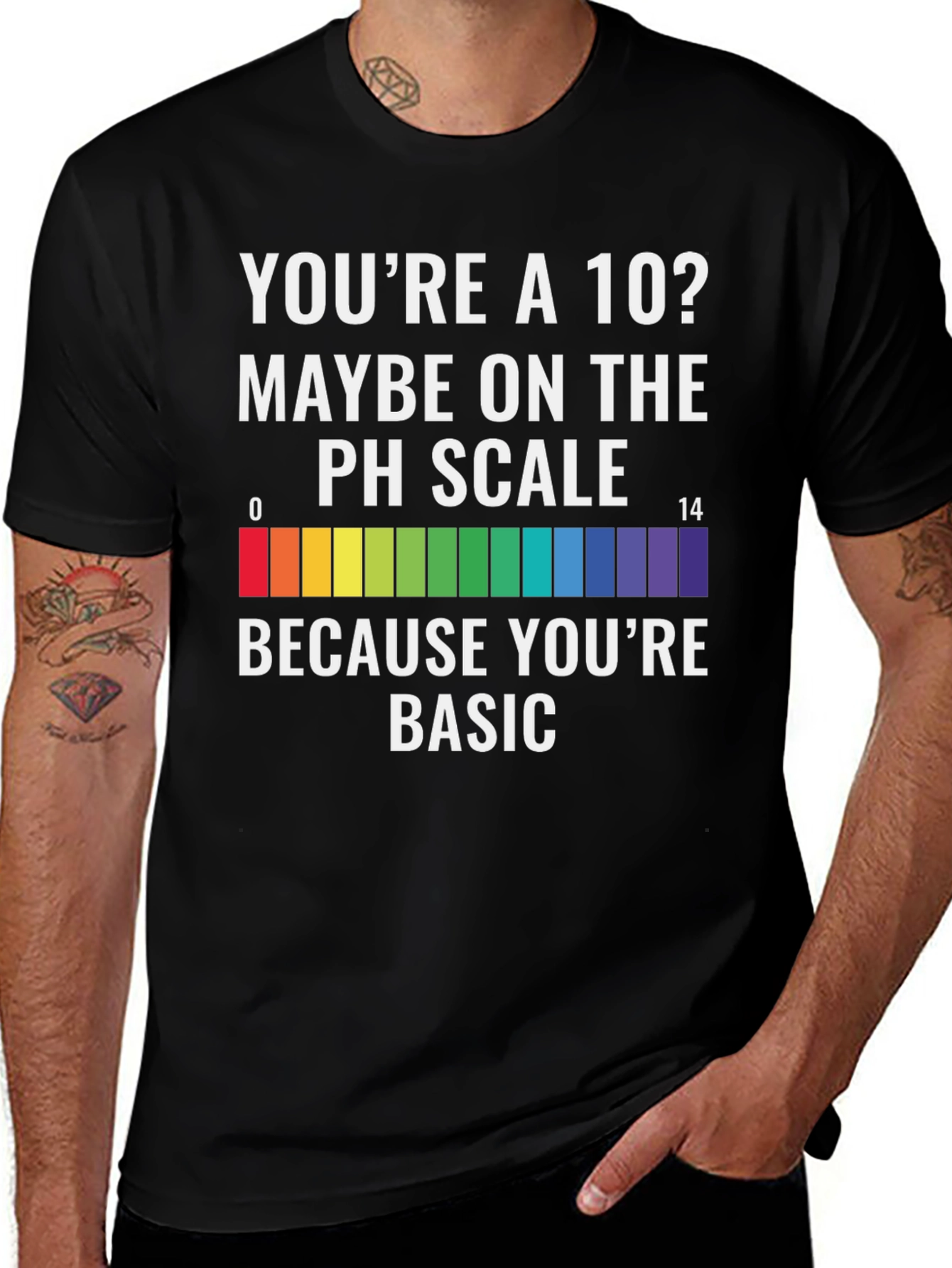 Variant 8 of You're a 10? PH Scale Basic Men's Graphic T-Shirt