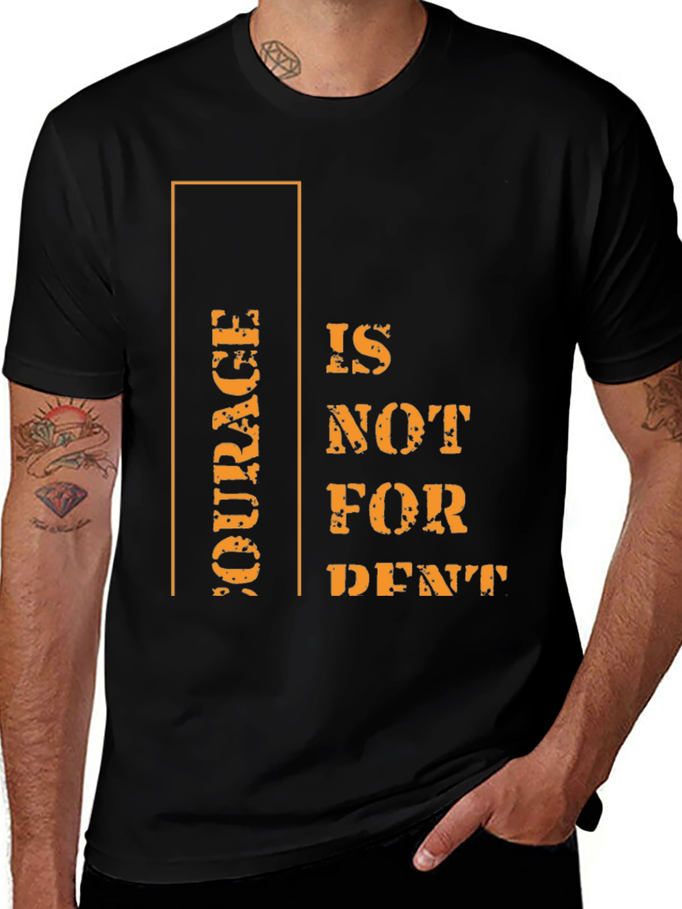 Variant 3 of Courage Motivational Graphic Tee - Black