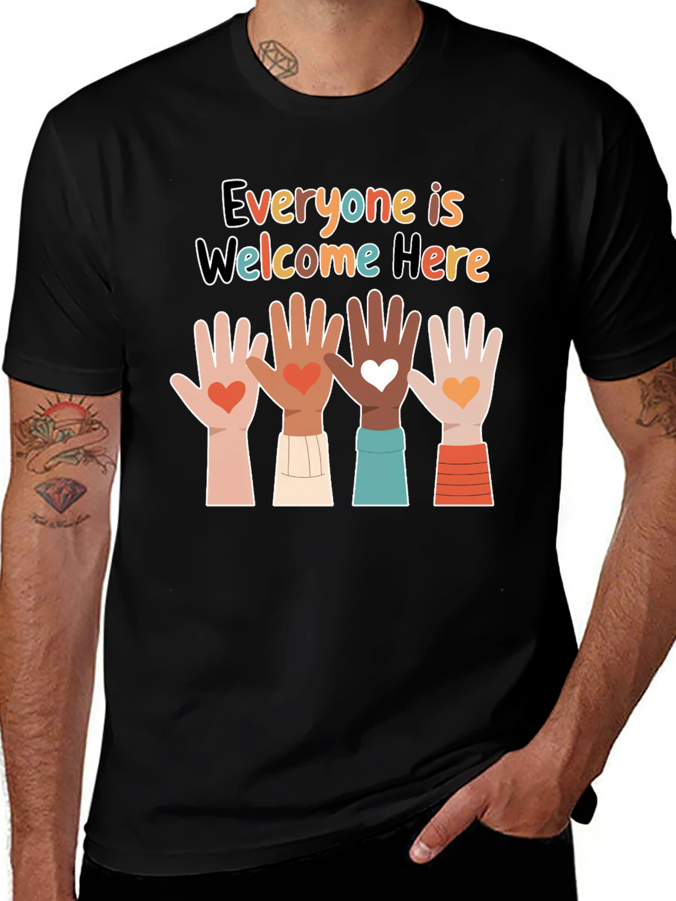 Variant 15 of Inclusive 'Everyone Welcome' Graphic T-Shirt