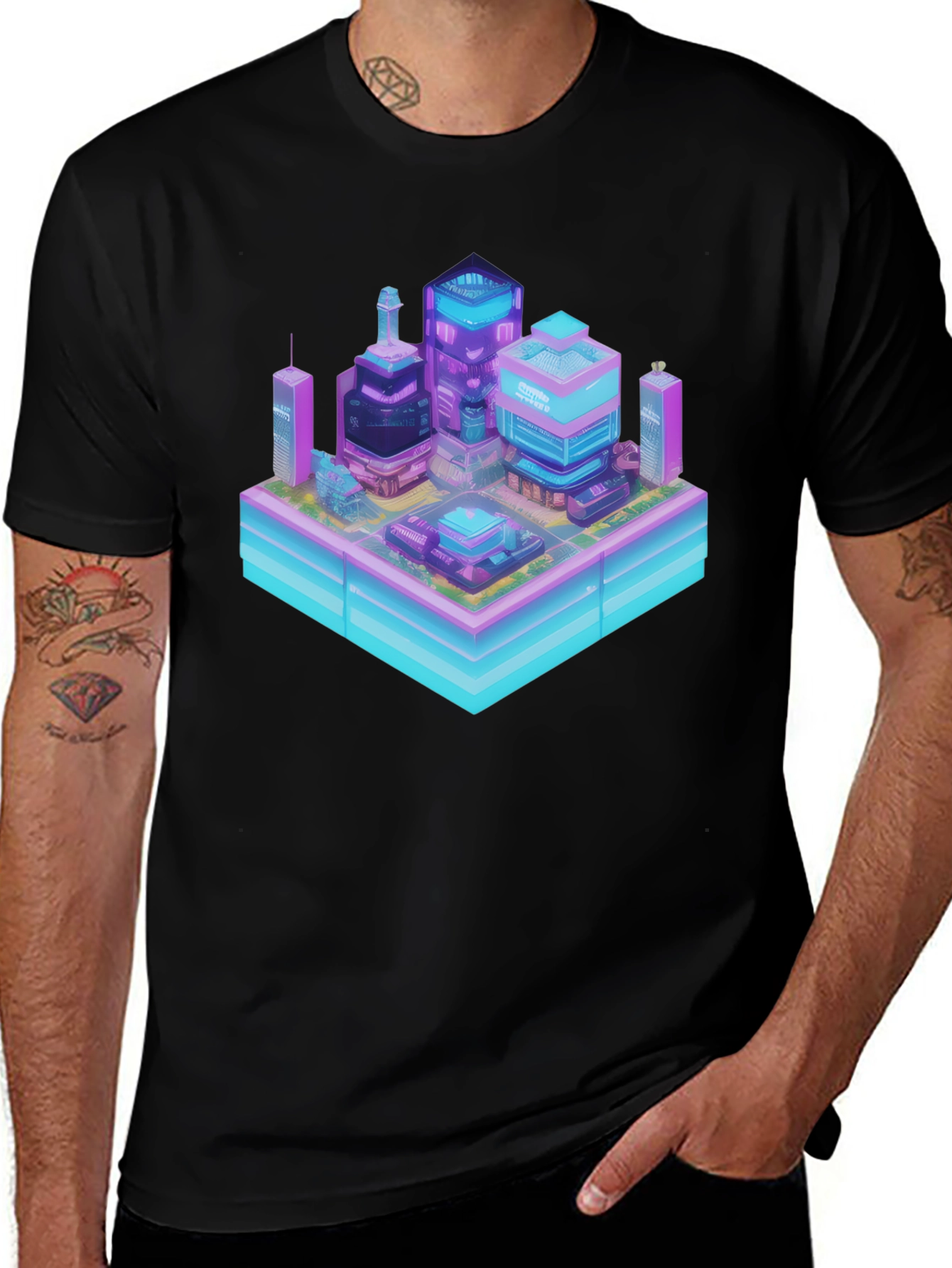 Variant 23 of Cyberpunk City T-Shirt