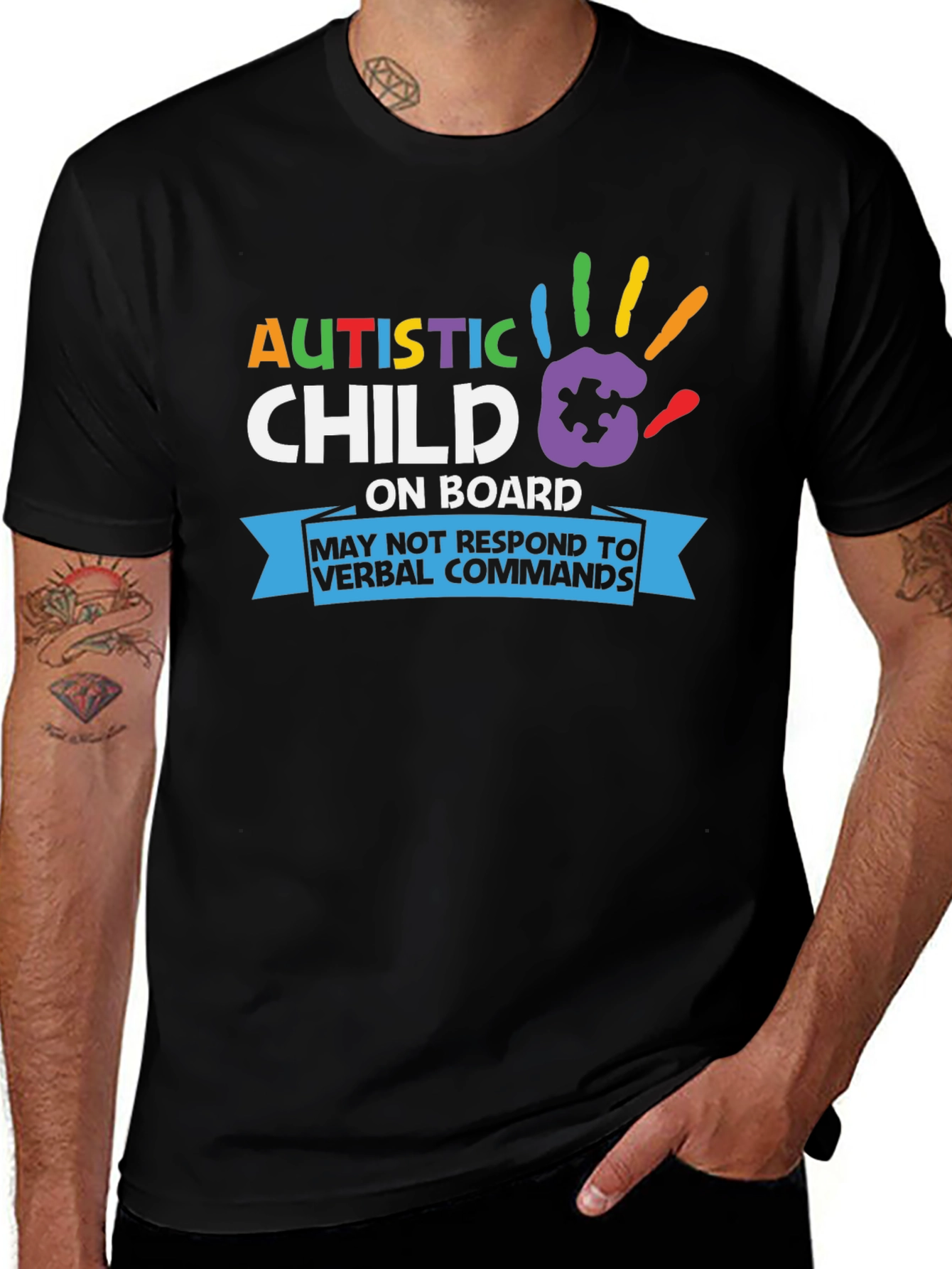 Variant 21 of Autistic Child On Board T-Shirt Awareness