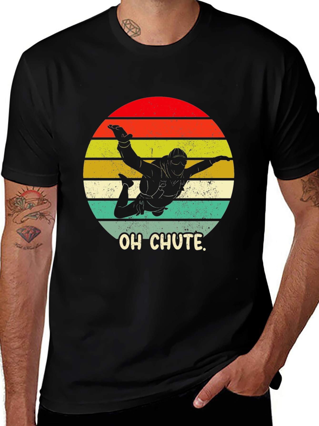 Variant 20 of Oh Chute Skydiver Sunset Graphic T-Shirt