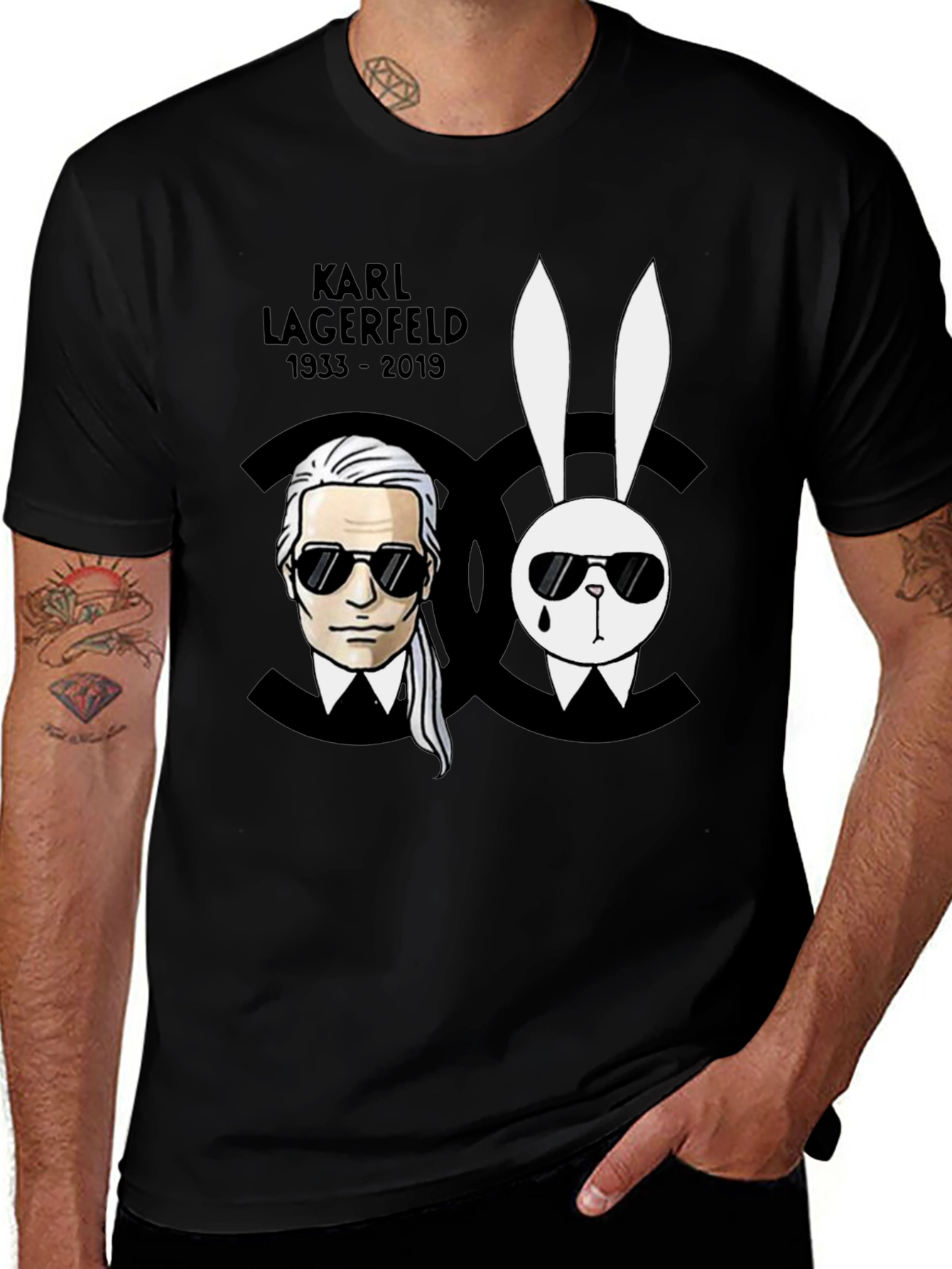 Variant 14 of Karl Lagerfeld Tribute Black Graphic Tee