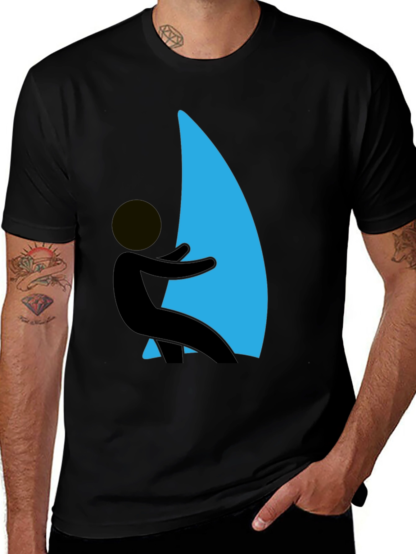 Variant 16 of Windsurfer Graphic Tee - Cool Watersports Design