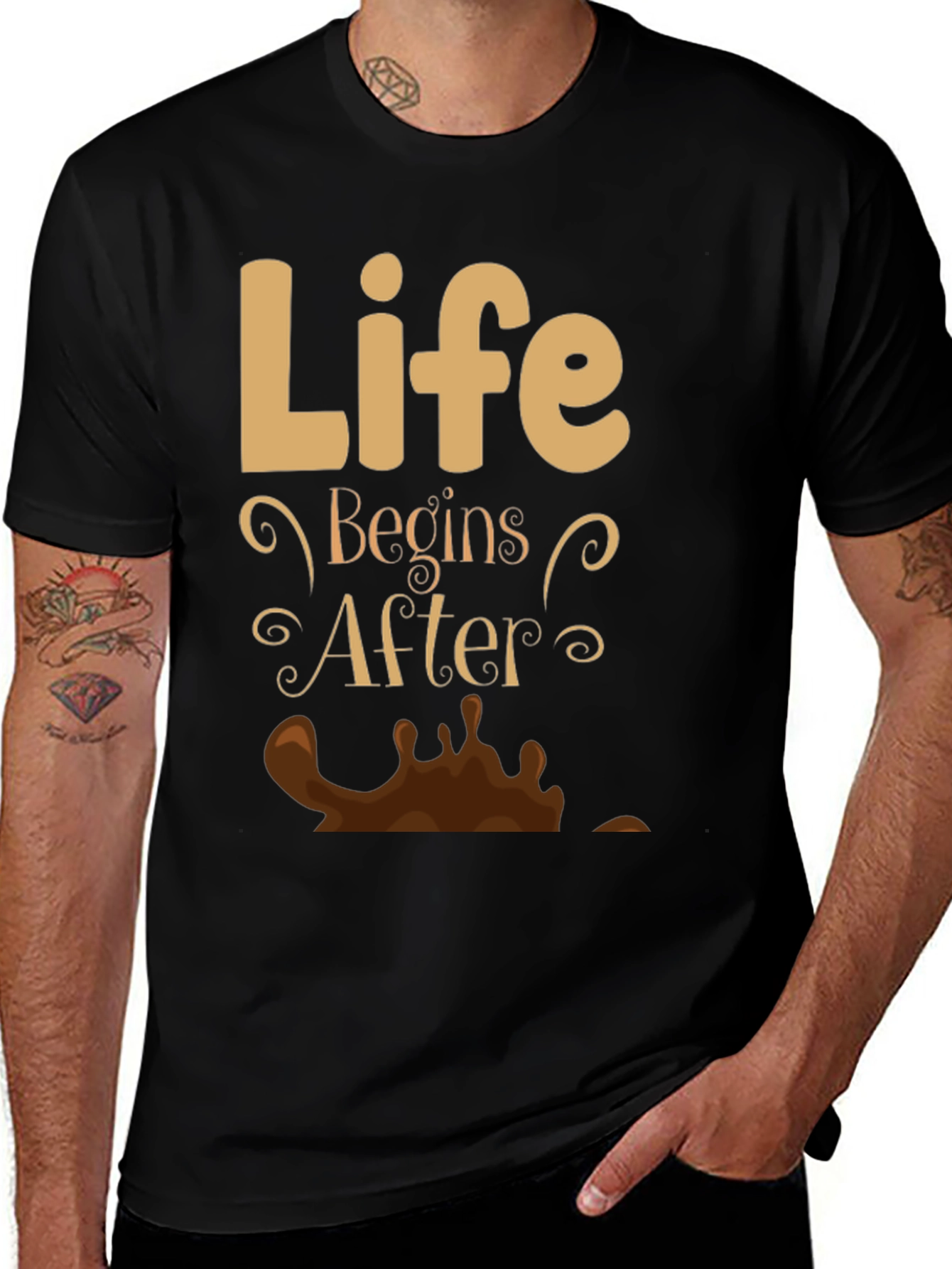 Variant 27 of Life Begins After Coffee T-Shirt