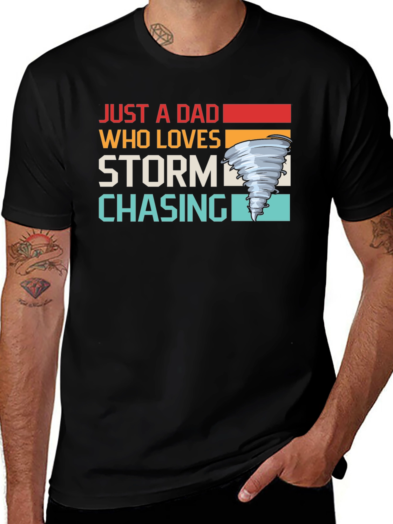 Variant 2 of Storm Chaser Dad Graphic Tee - Black