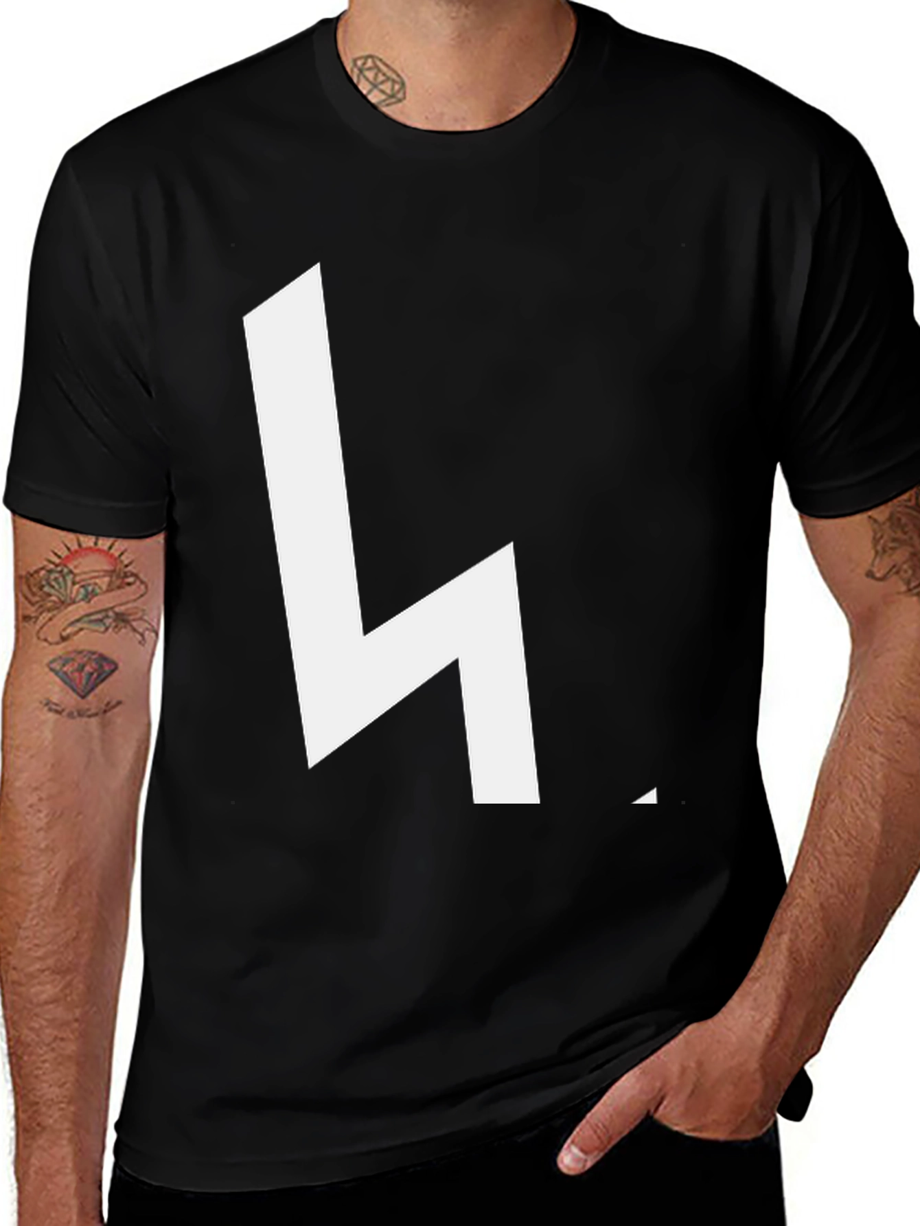 Variant 5 of Bold Minimalist 'H' Black T-Shirt