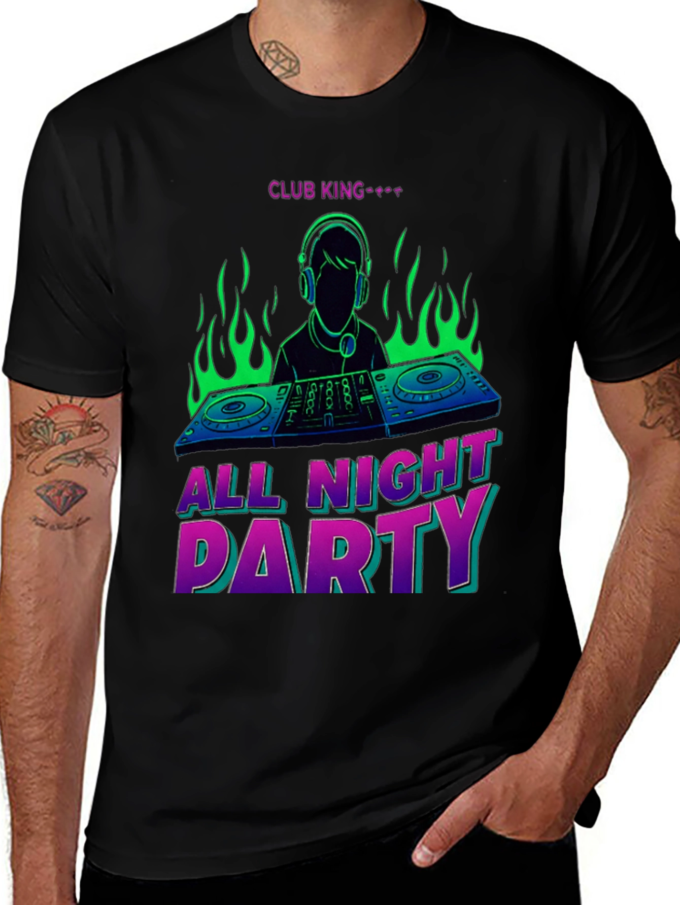 Variant 18 of Club King All Night Party DJ Graphic T-Shirt