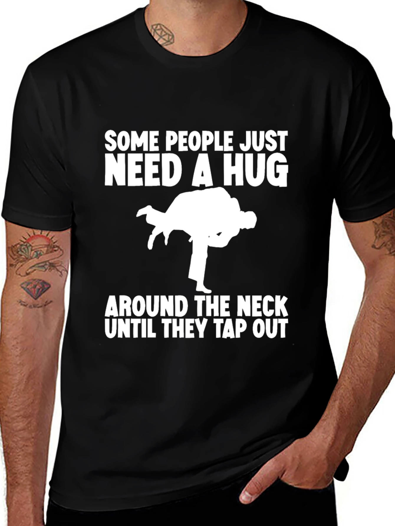 Funny Judo T-Shirt, Hug Around The Neck