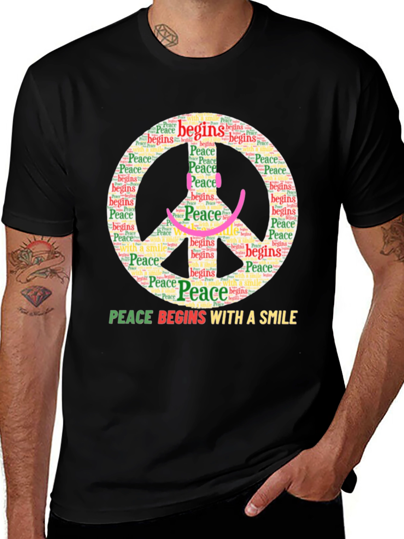 Variant 20 of Peace Begins With a Smile T-Shirt