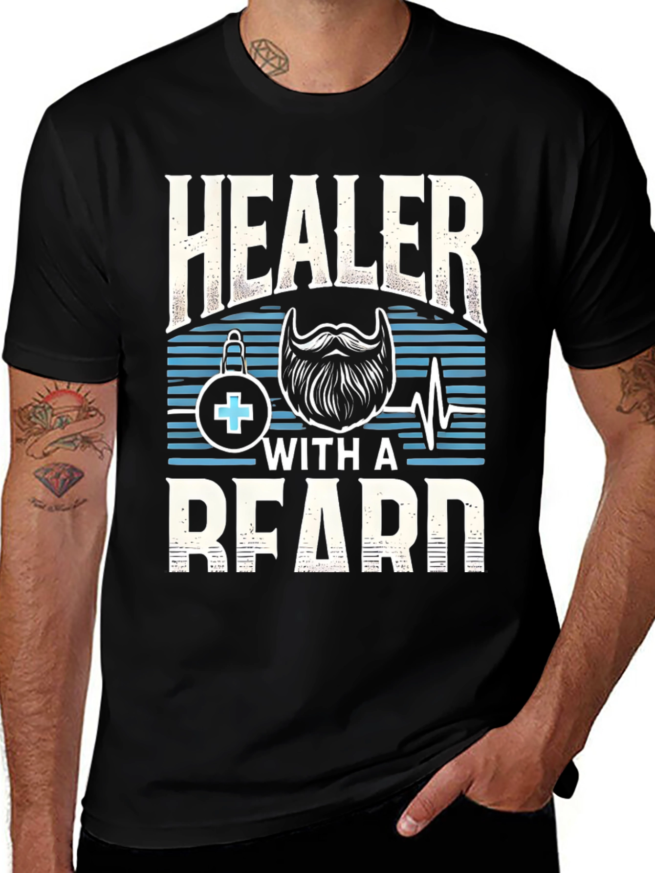 Variant 3 of Healer With a Beard Graphic Tee
