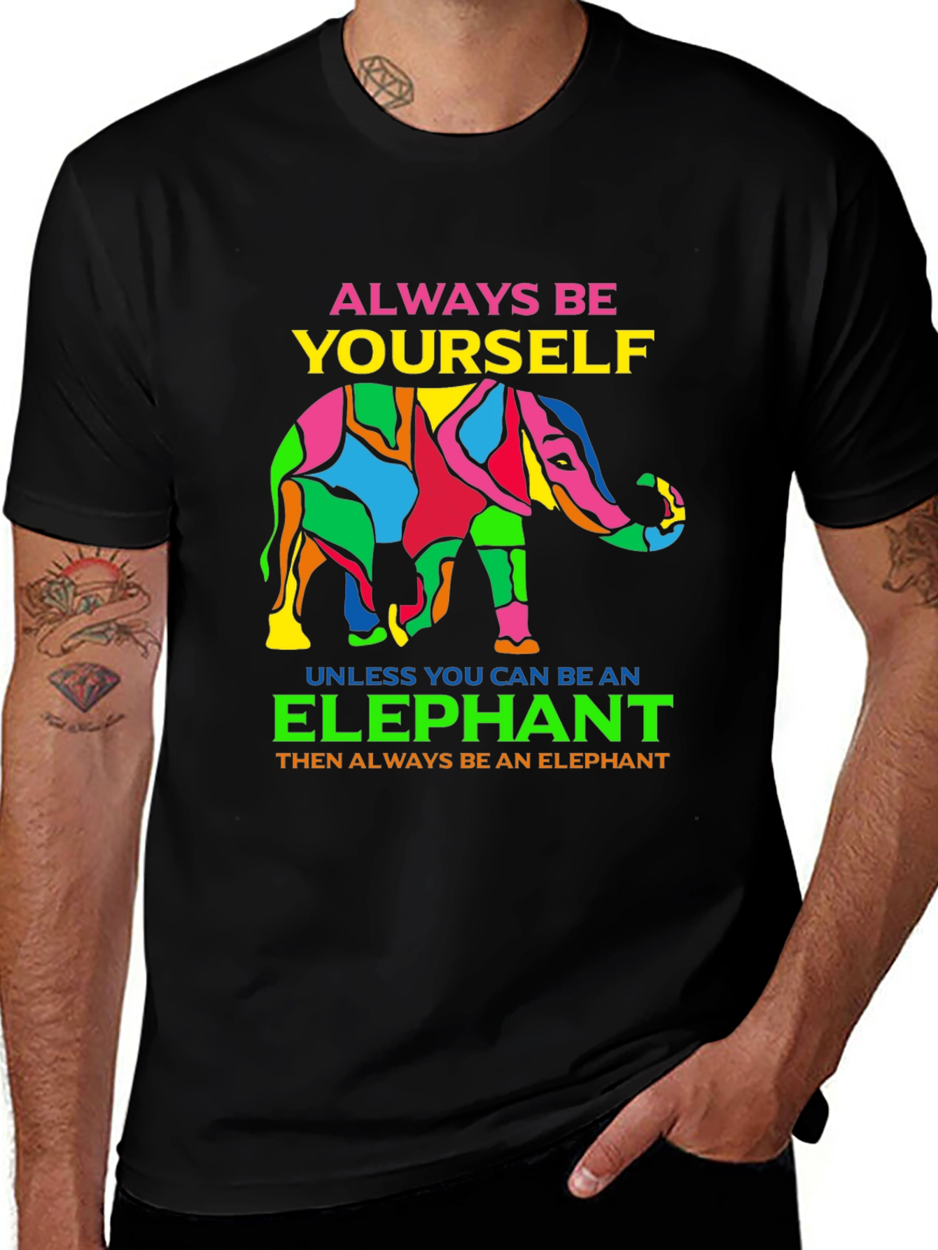 Variant 6 of Always Be Yourself Elephant Graphic Tee