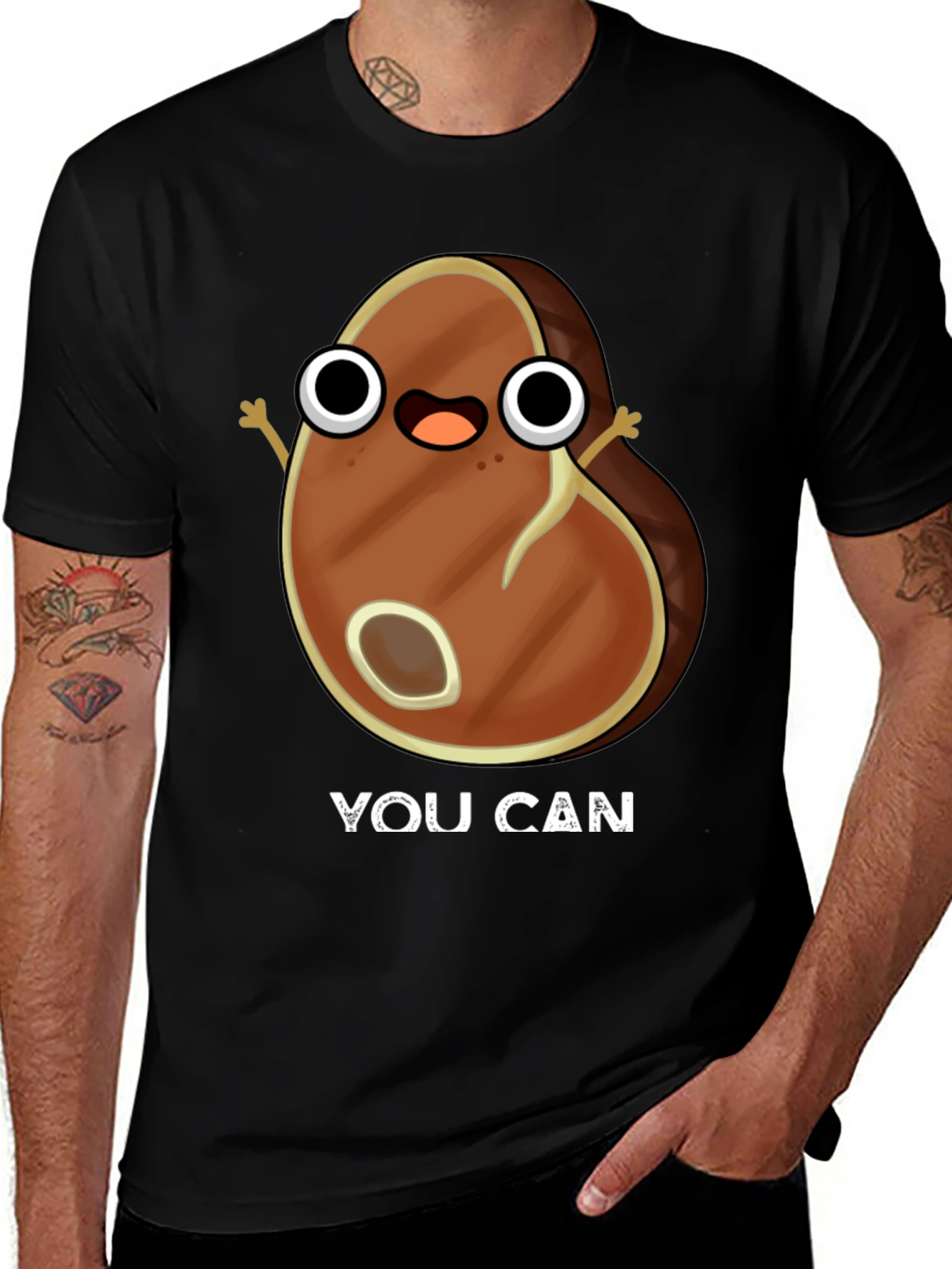 Variant 19 of Funny Cartoon Steak T-Shirt - You Can!
