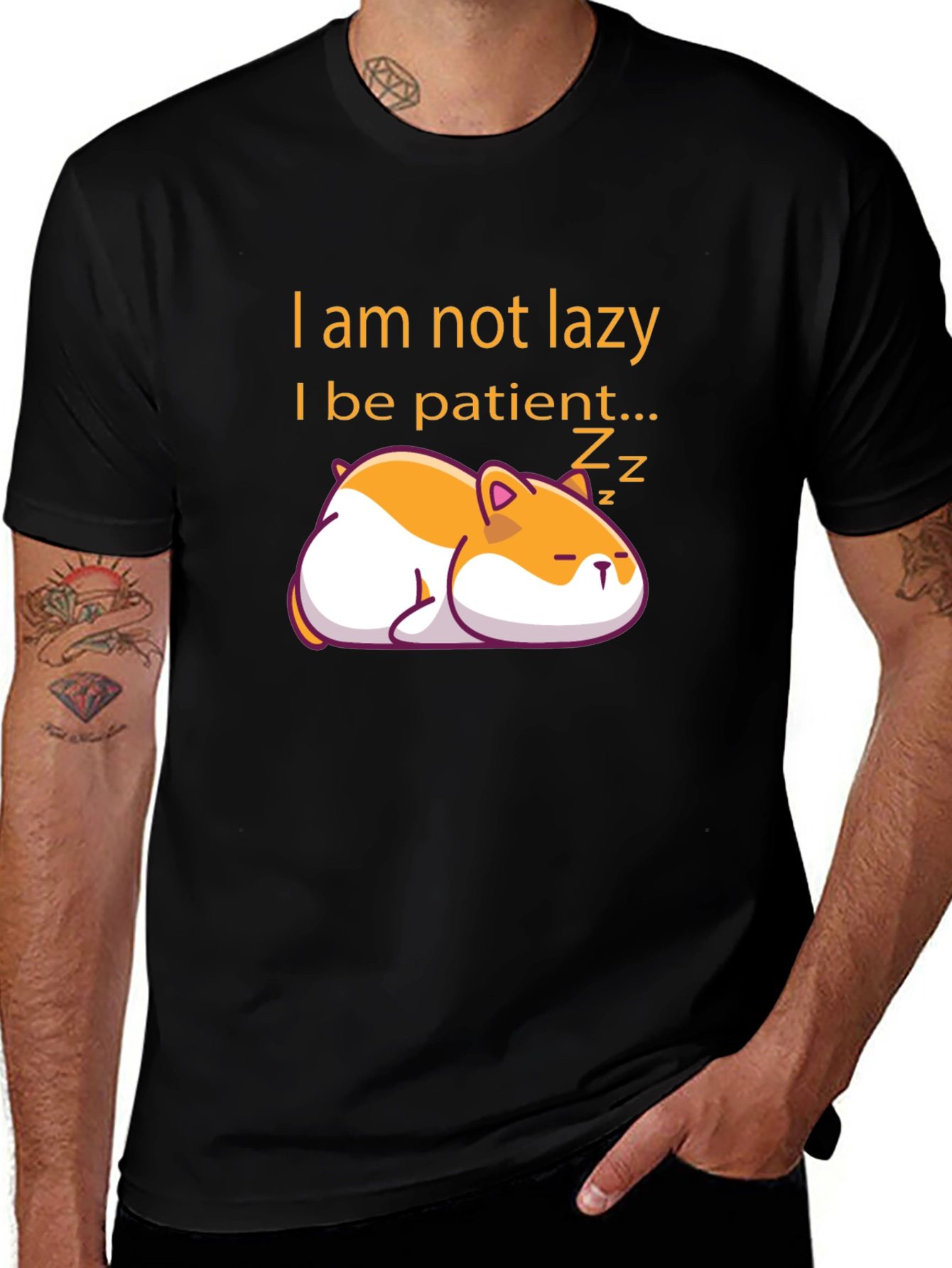 Variant 19 of Funny Lazy Hamster Graphic T-Shirt