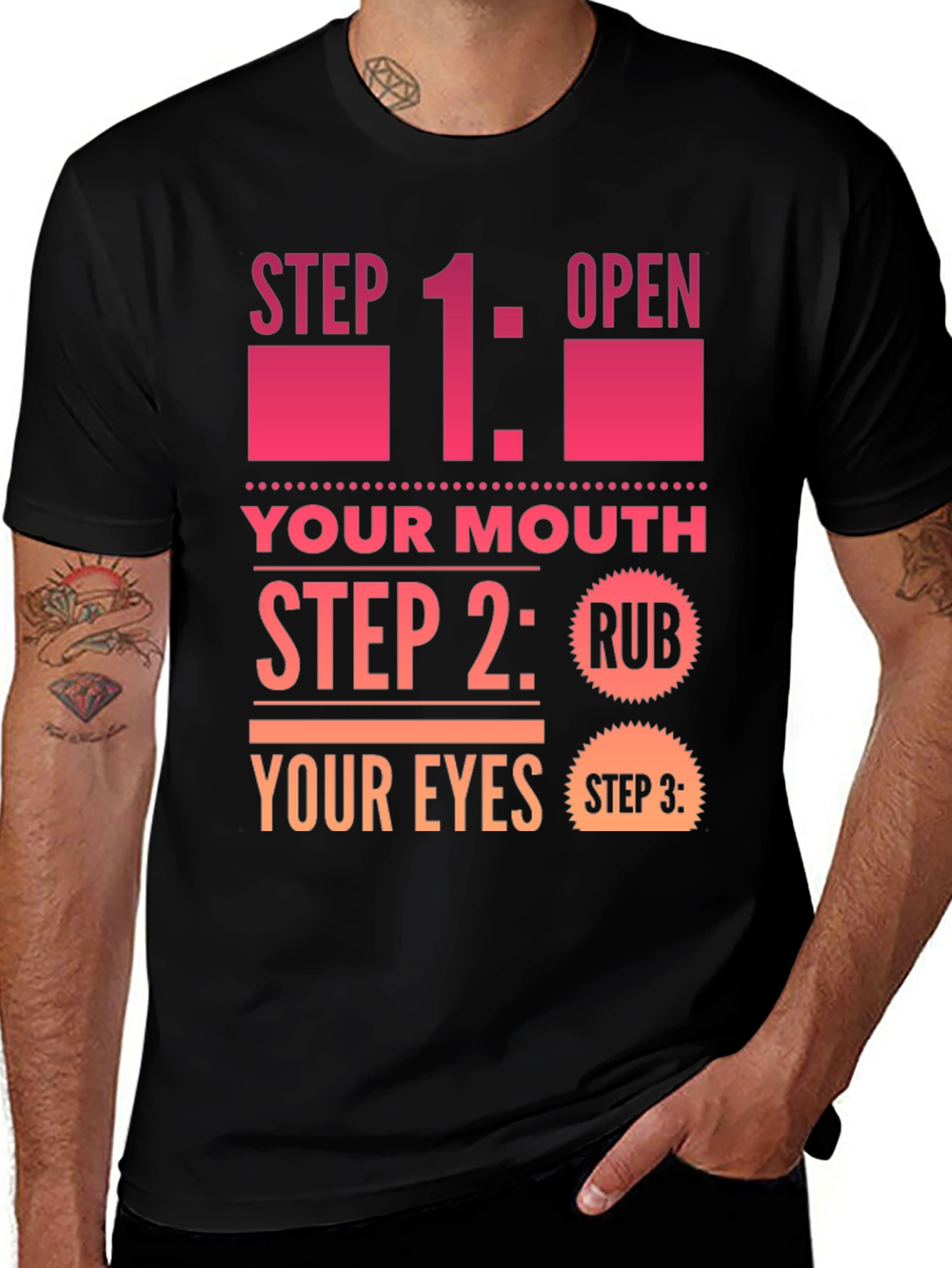Variant 20 of Funny Step By Step Graphic T-Shirt