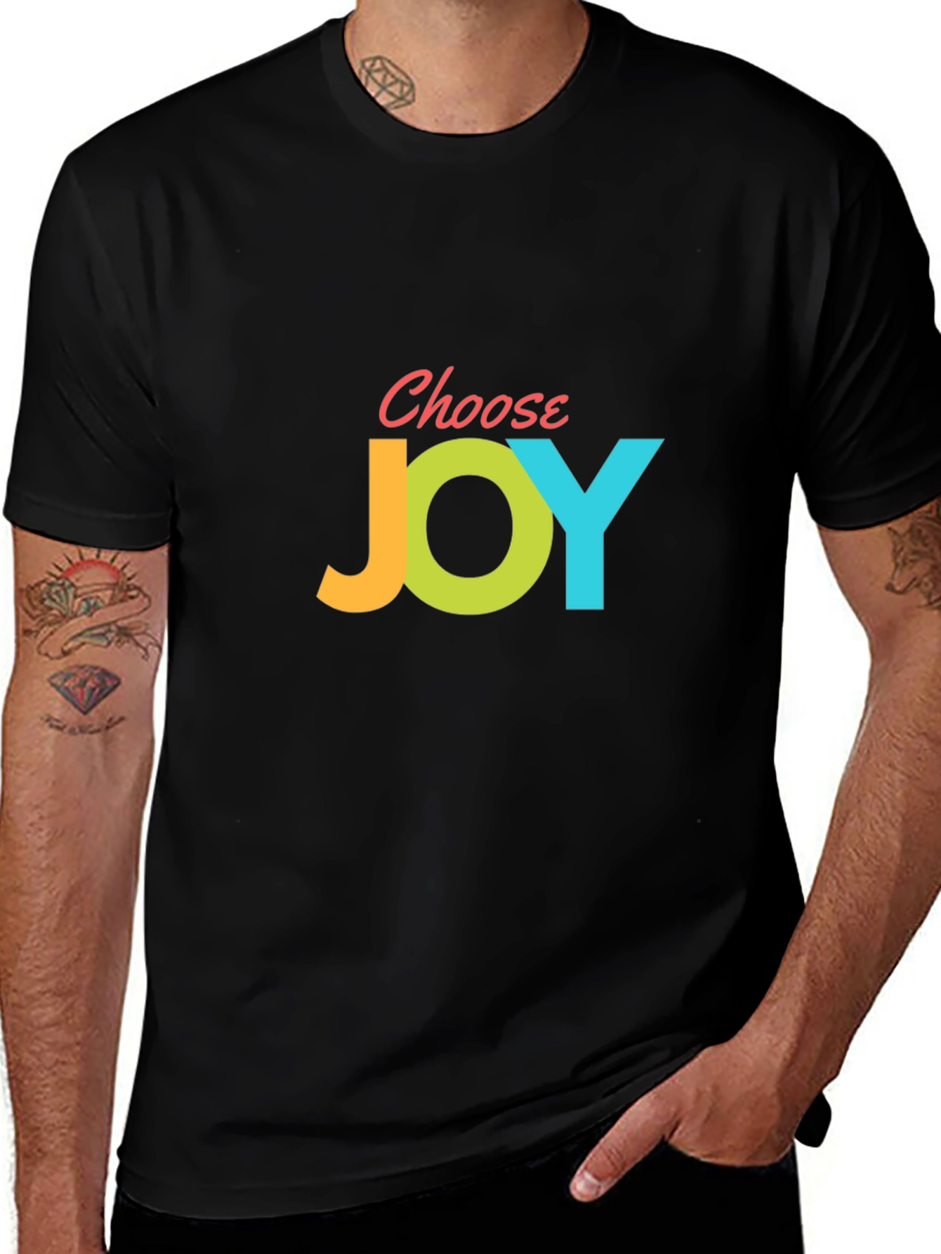 Choose Joy Graphic Tee - Men's Black Short Sleeve T-Shirt