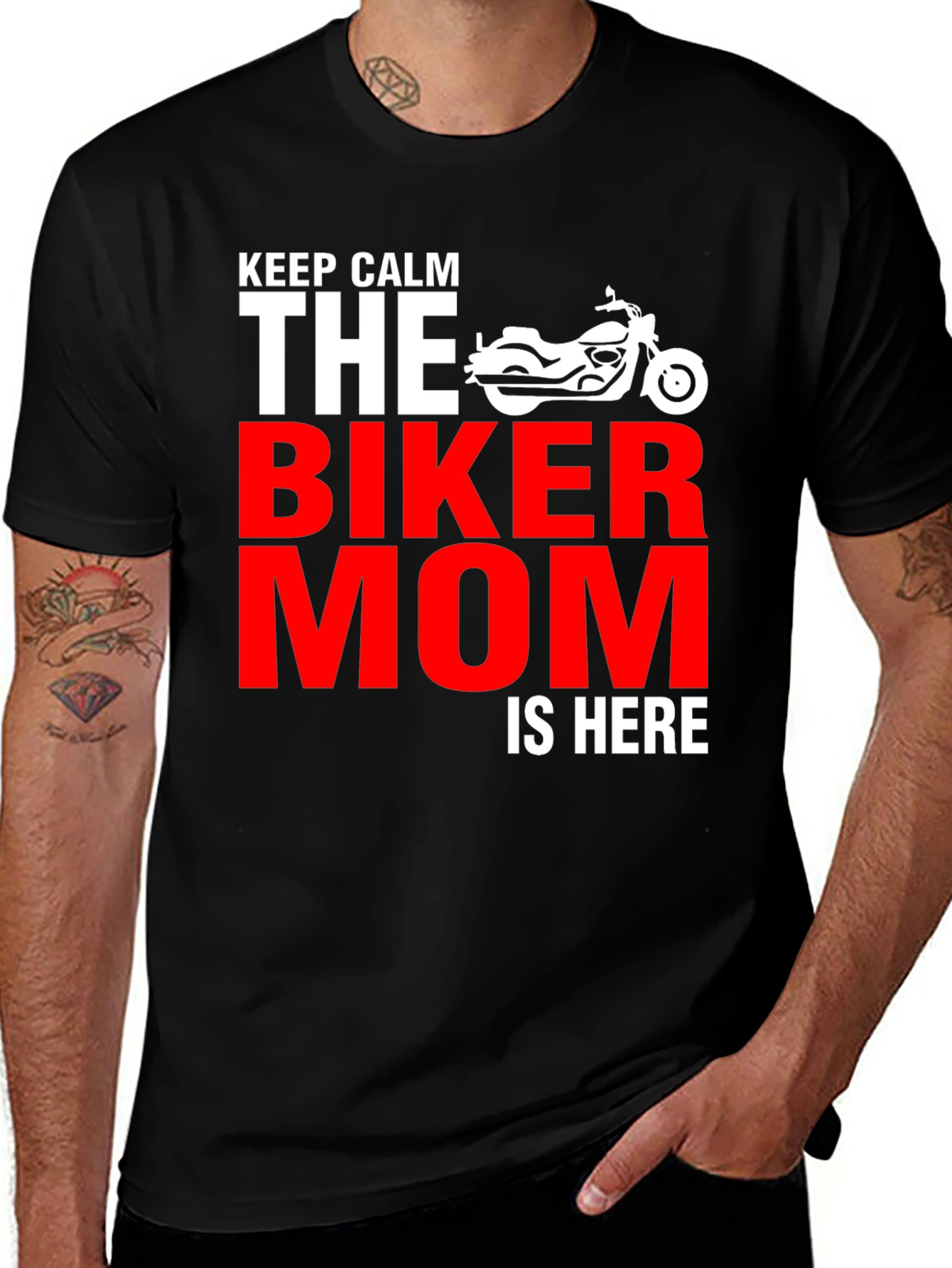 Variant 26 of Biker Mom T-Shirt - Keep Calm Novelty Tee