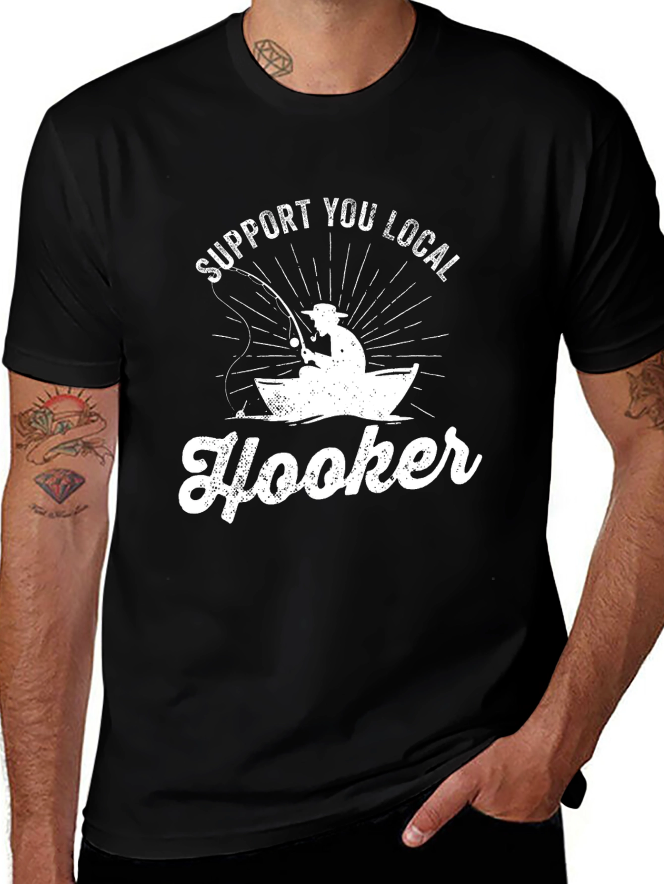 Variant 2 of Support Your Local Hooker T-Shirt - Fishing Humor Tee