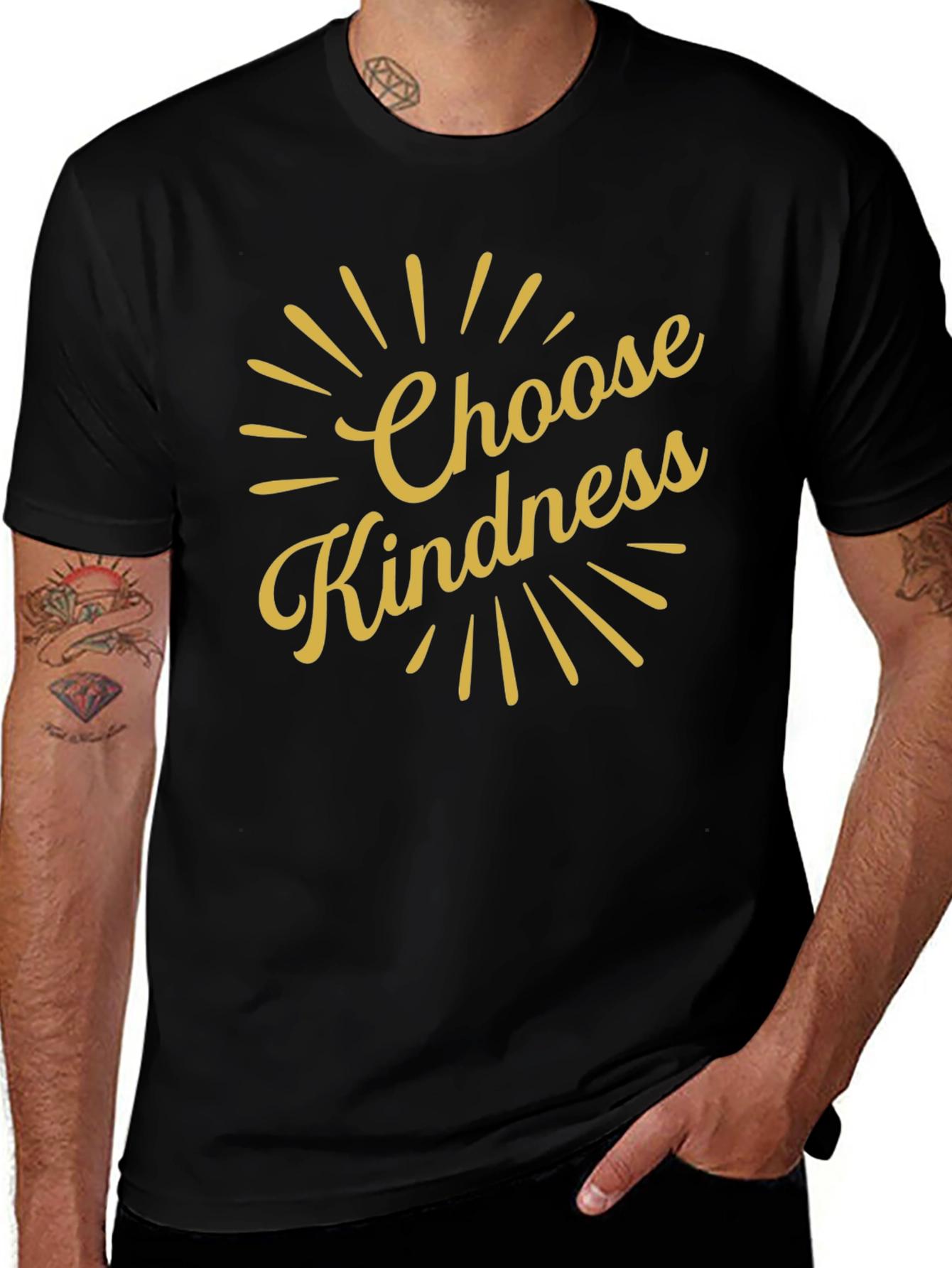 Variant 21 of Choose Kindness Graphic Tee - Black Cotton Shirt