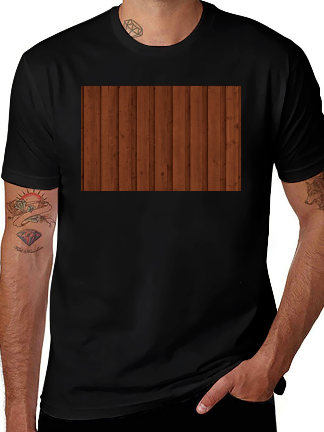 Variant 8 of Wooden Plank T-Shirt - Rustic Style