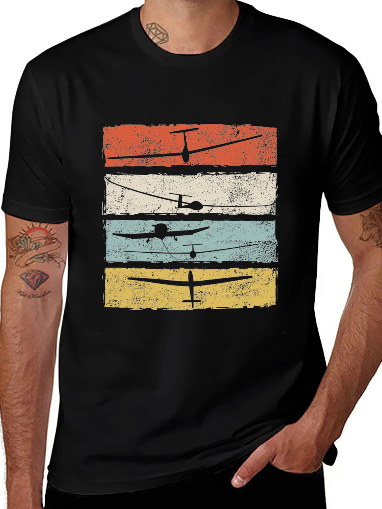Variant 7 of Vintage Glider Planes Retro T-Shirt