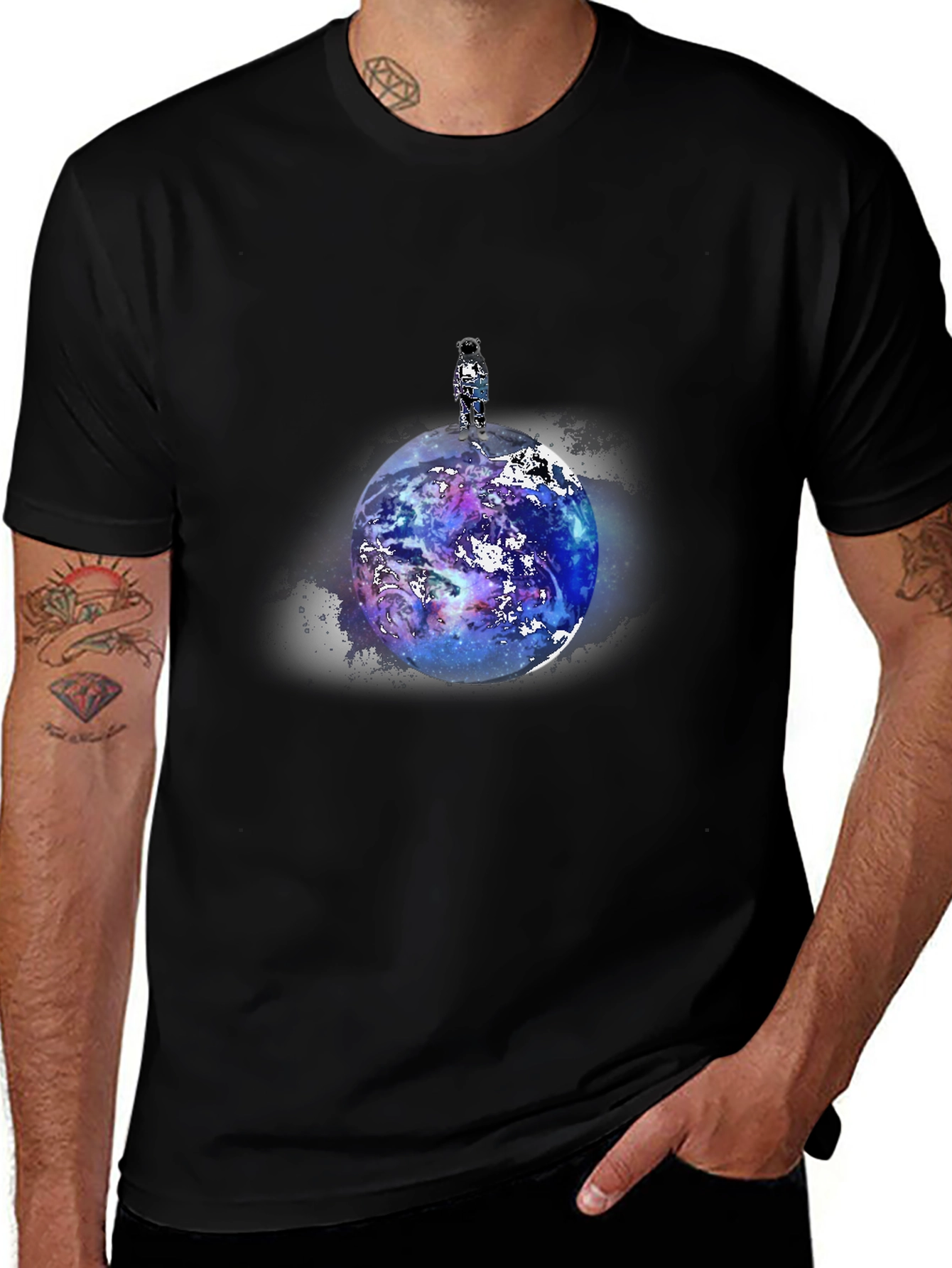Astronaut on Planet Graphic T-Shirt