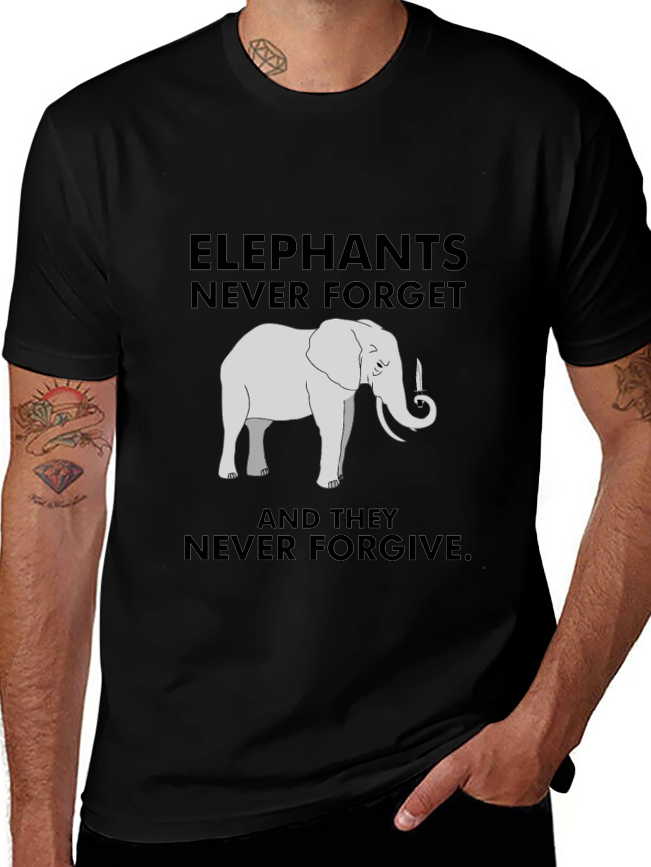 Variant 26 of Elephant Never Forget Graphic Tee