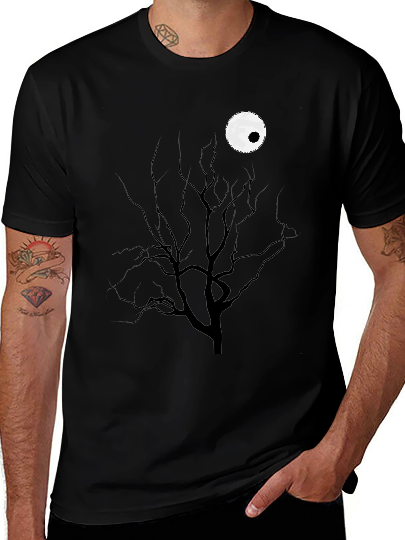 Variant 22 of Spooky Tree Graphic Tee - Black