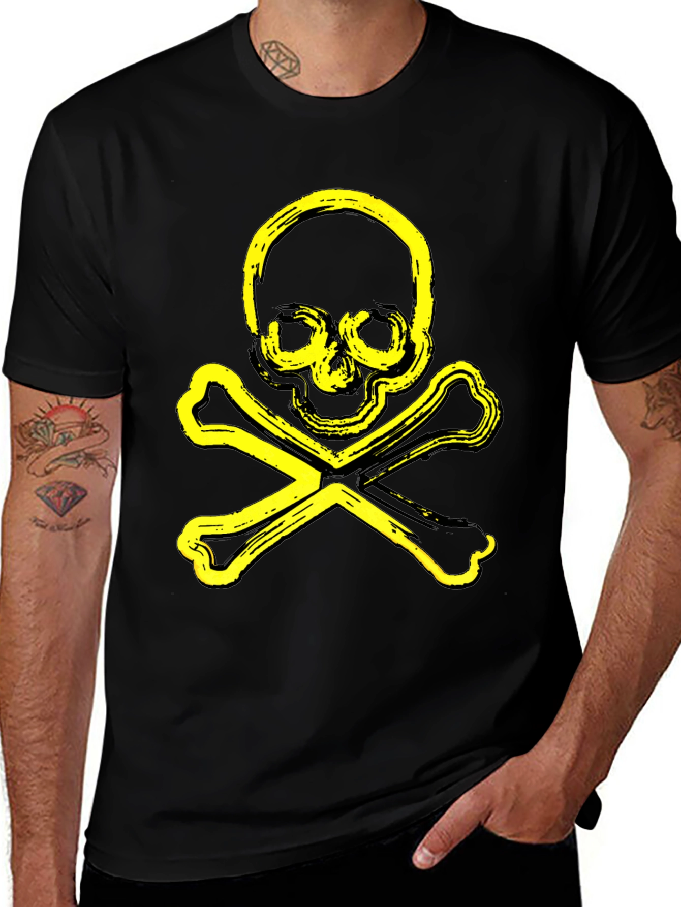 Variant 30 of Skull & Crossbones Graphic Tee - Black