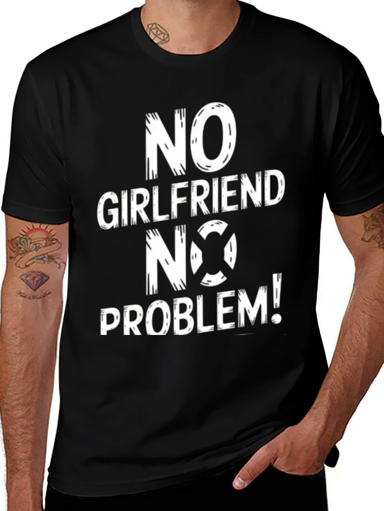Black No Girlfriend No Problem Graphic Tee main image