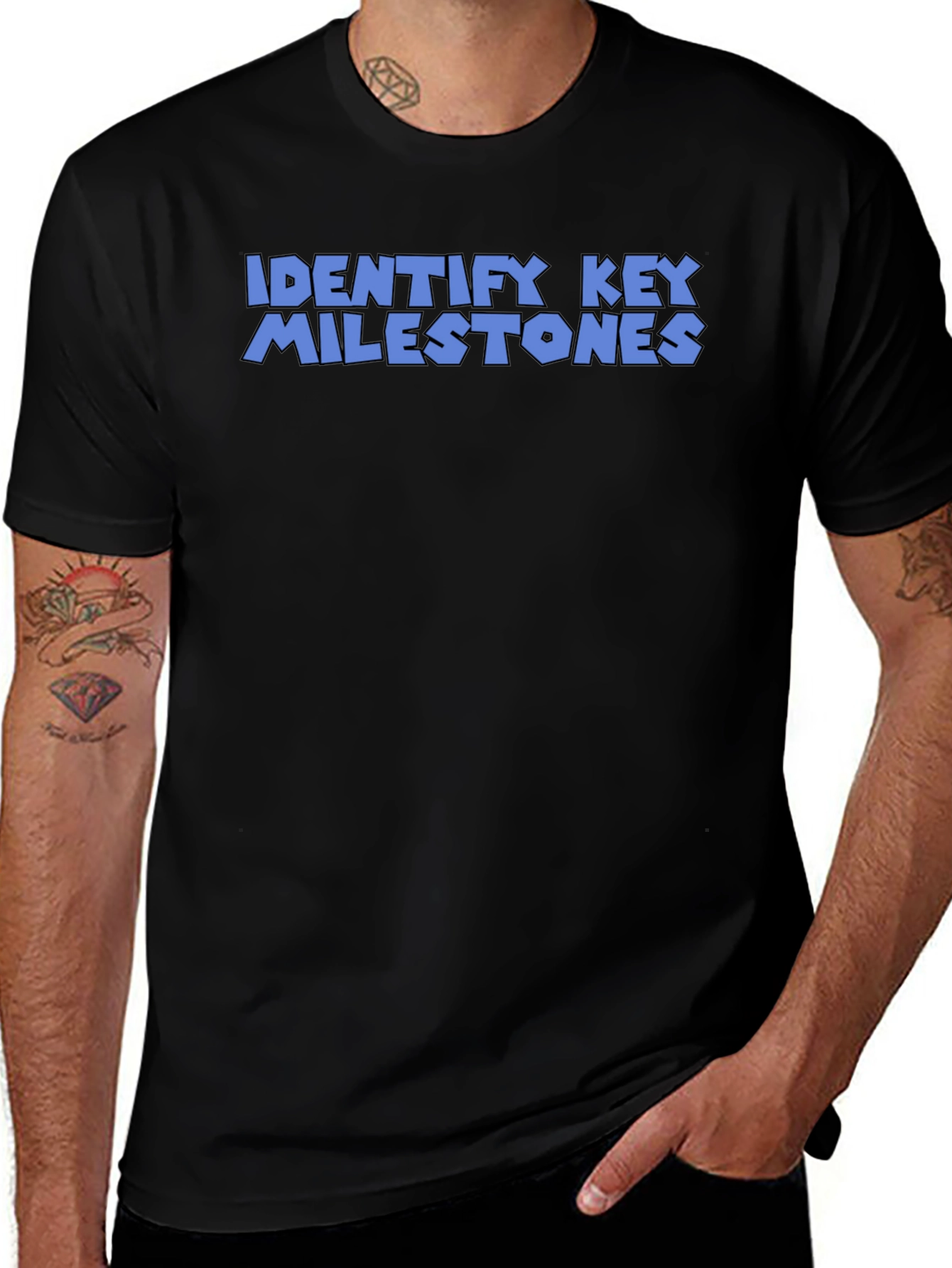 Variant 18 of Identify Key Milestones T-Shirt - Black Graphic Tee