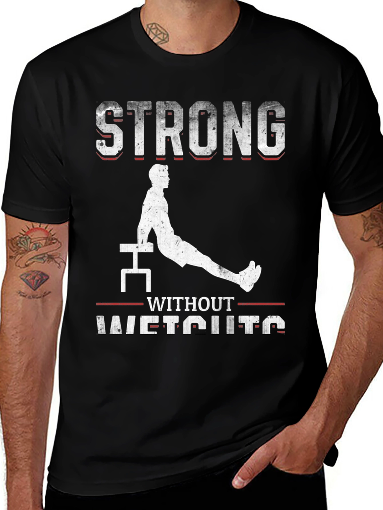 Strong Without Weights T-Shirt - Bodyweight Training Apparel