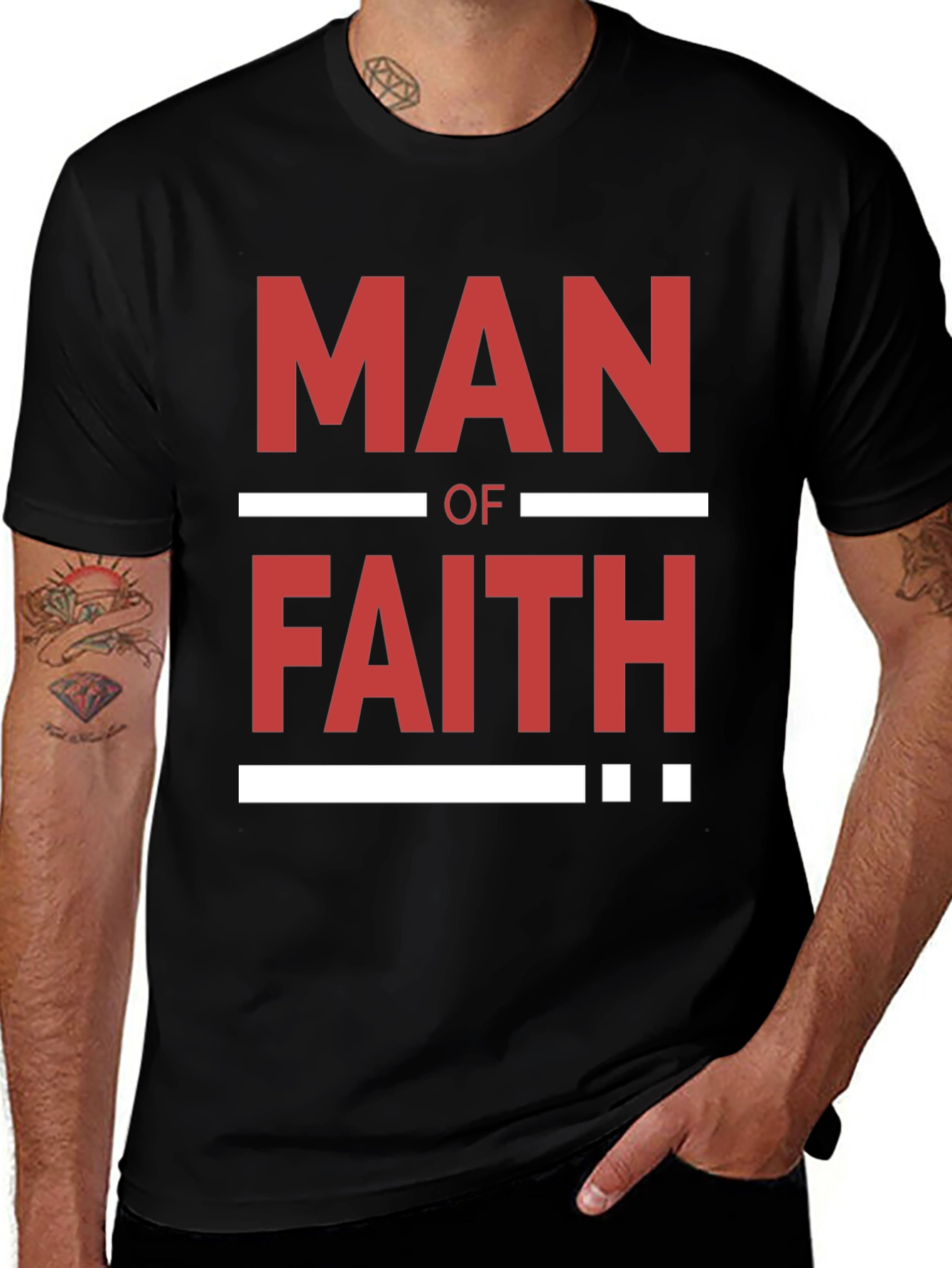 Man of Faith Graphic T-Shirt - Black