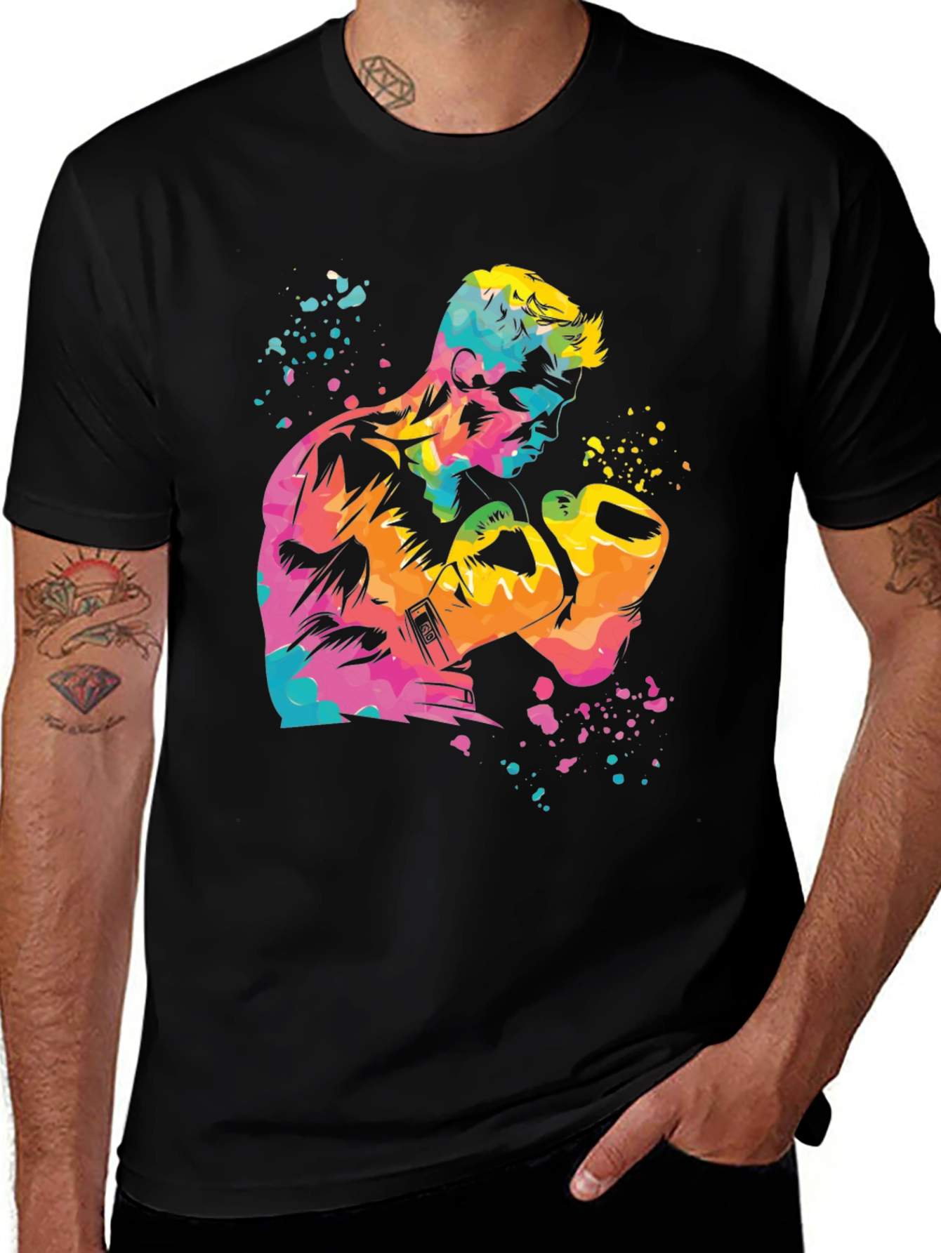 Variant 13 of Colorful Boxer Graphic T-Shirt