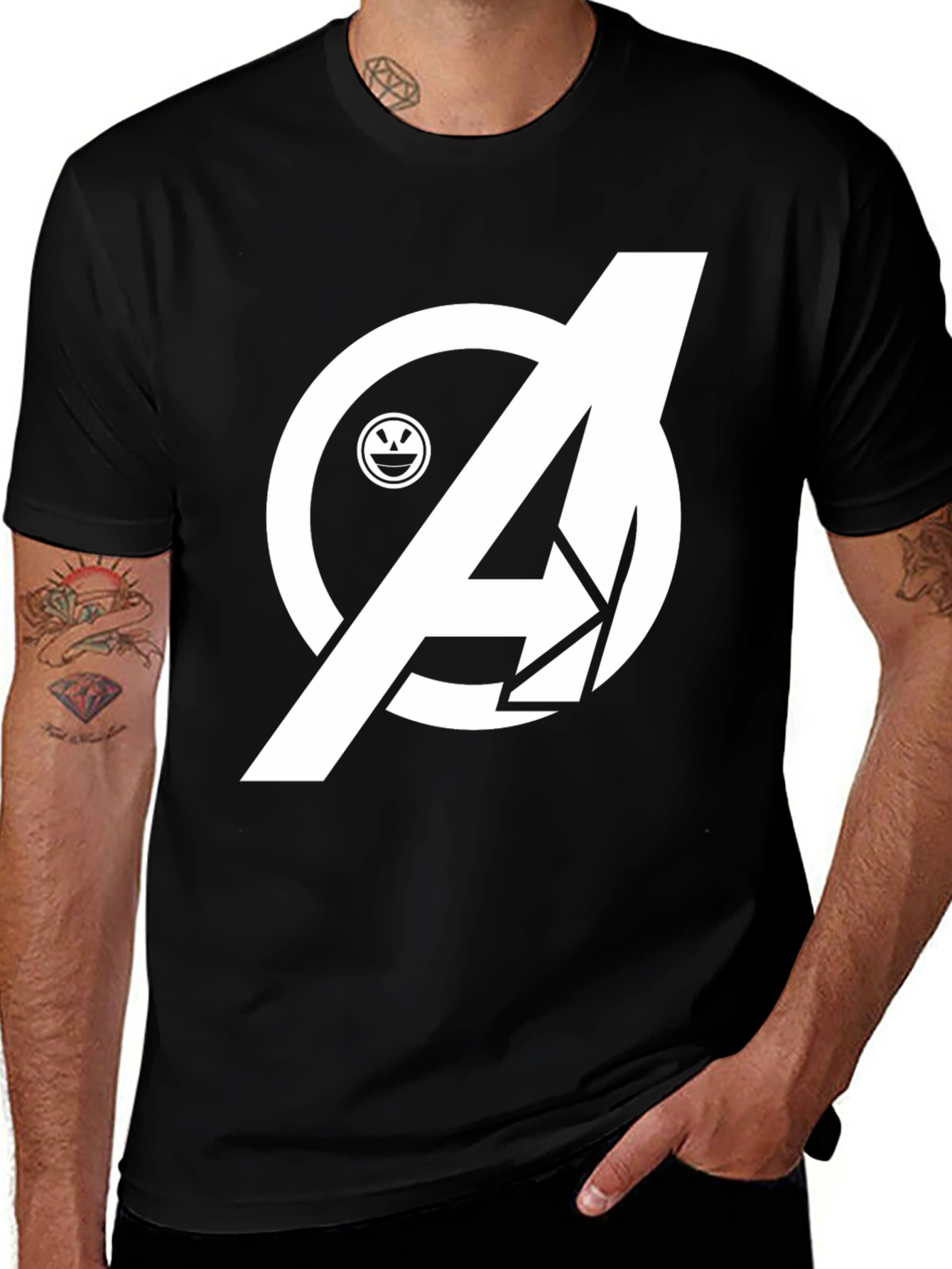 Avengers Smile Black T-Shirt - Heroic Style