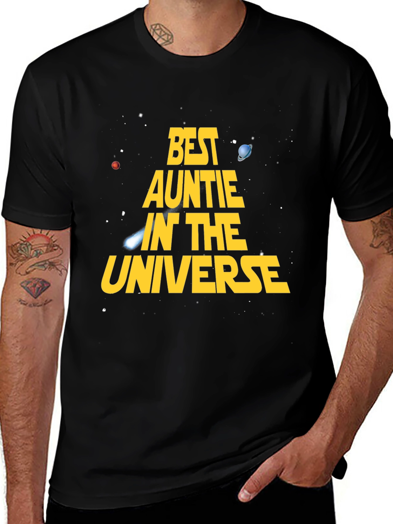 Best Auntie in the Universe T-Shirt, Space Design