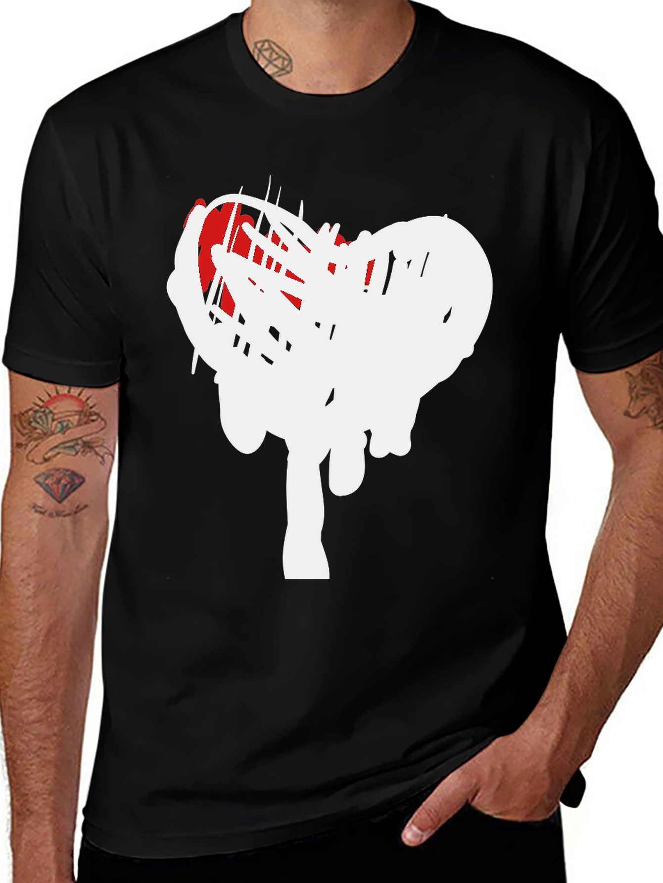 Variant 16 of Modern Heart Scribble Graphic T-Shirt