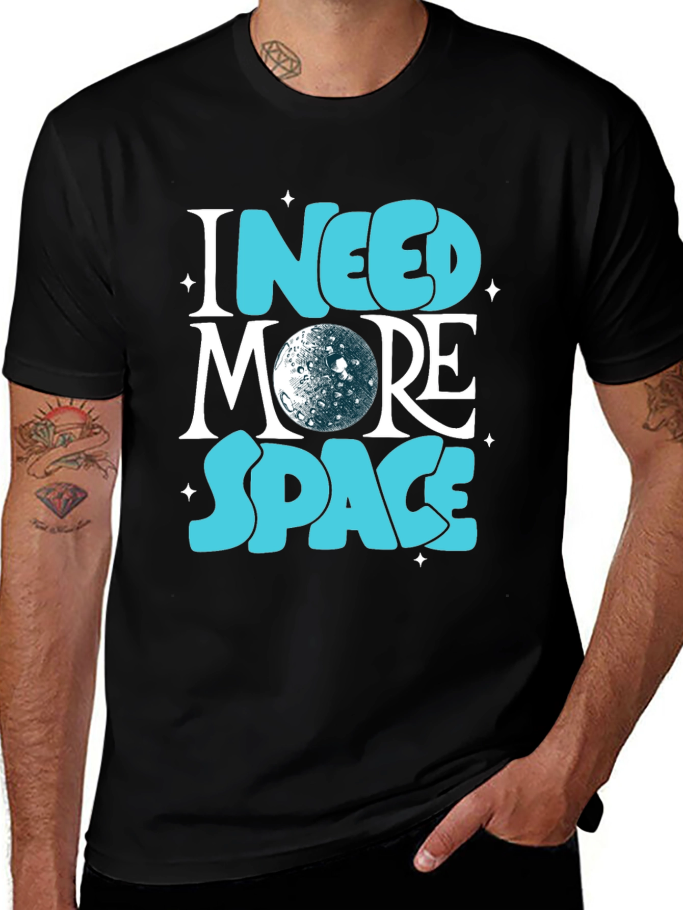 Variant 8 of I Need More Space Graphic Tee - Black