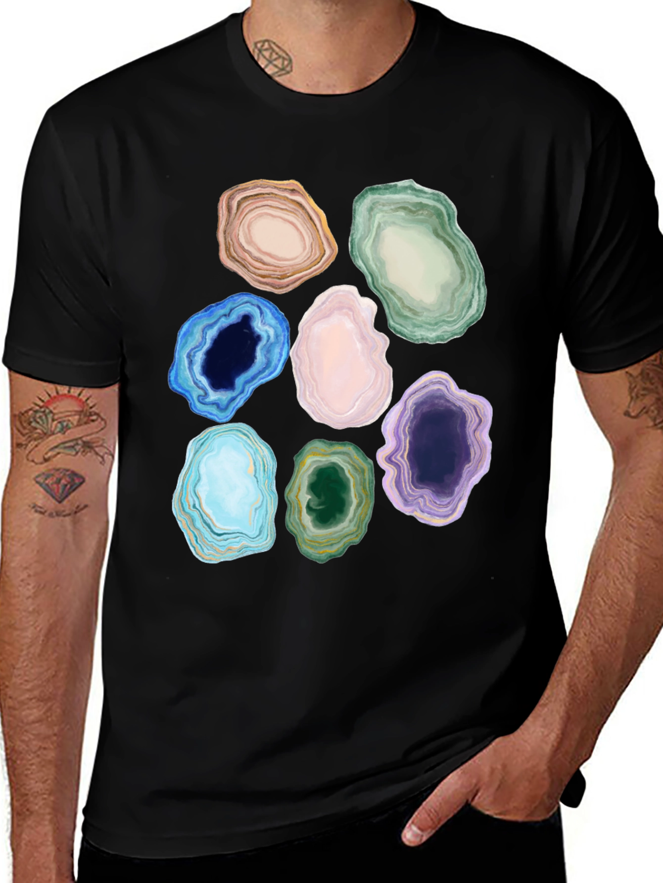 Variant 10 of Geode Slice Graphic T-Shirt - Earthy Design