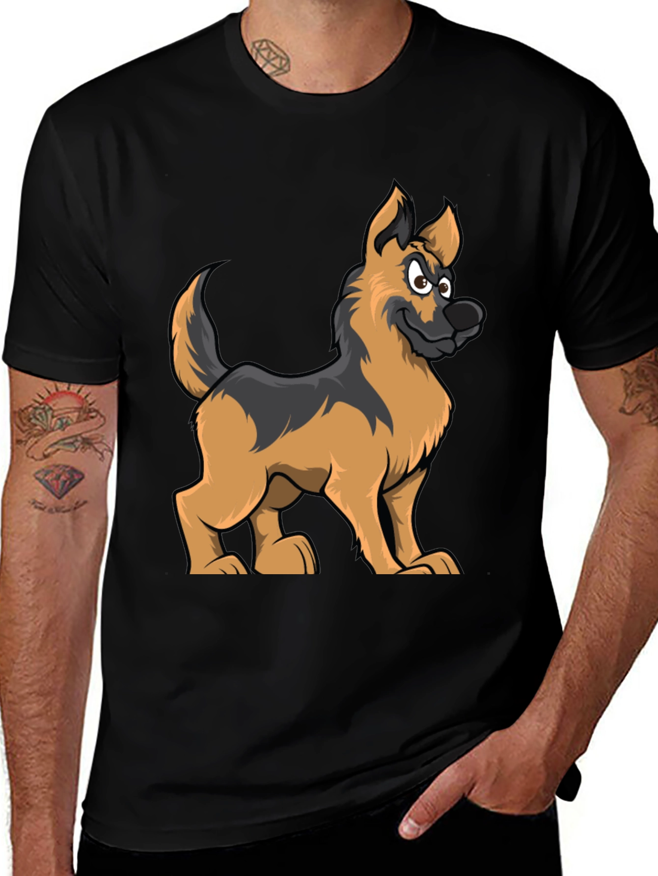 Variant 27 of Cartoon German Shepherd Graphic Tee