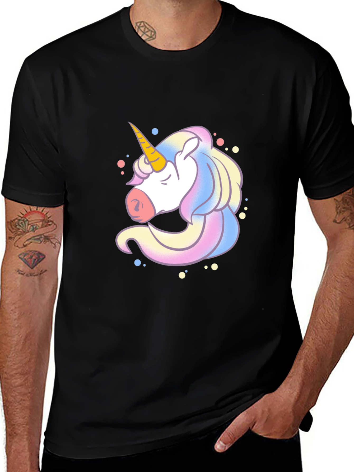 Variant 6 of Unicorn Graphic Tee - Stylish & Comfortable Black T-Shirt