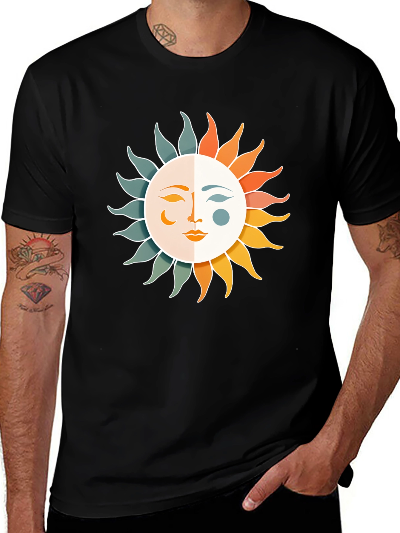 Variant 14 of Celestial Sun & Moon Graphic Tee