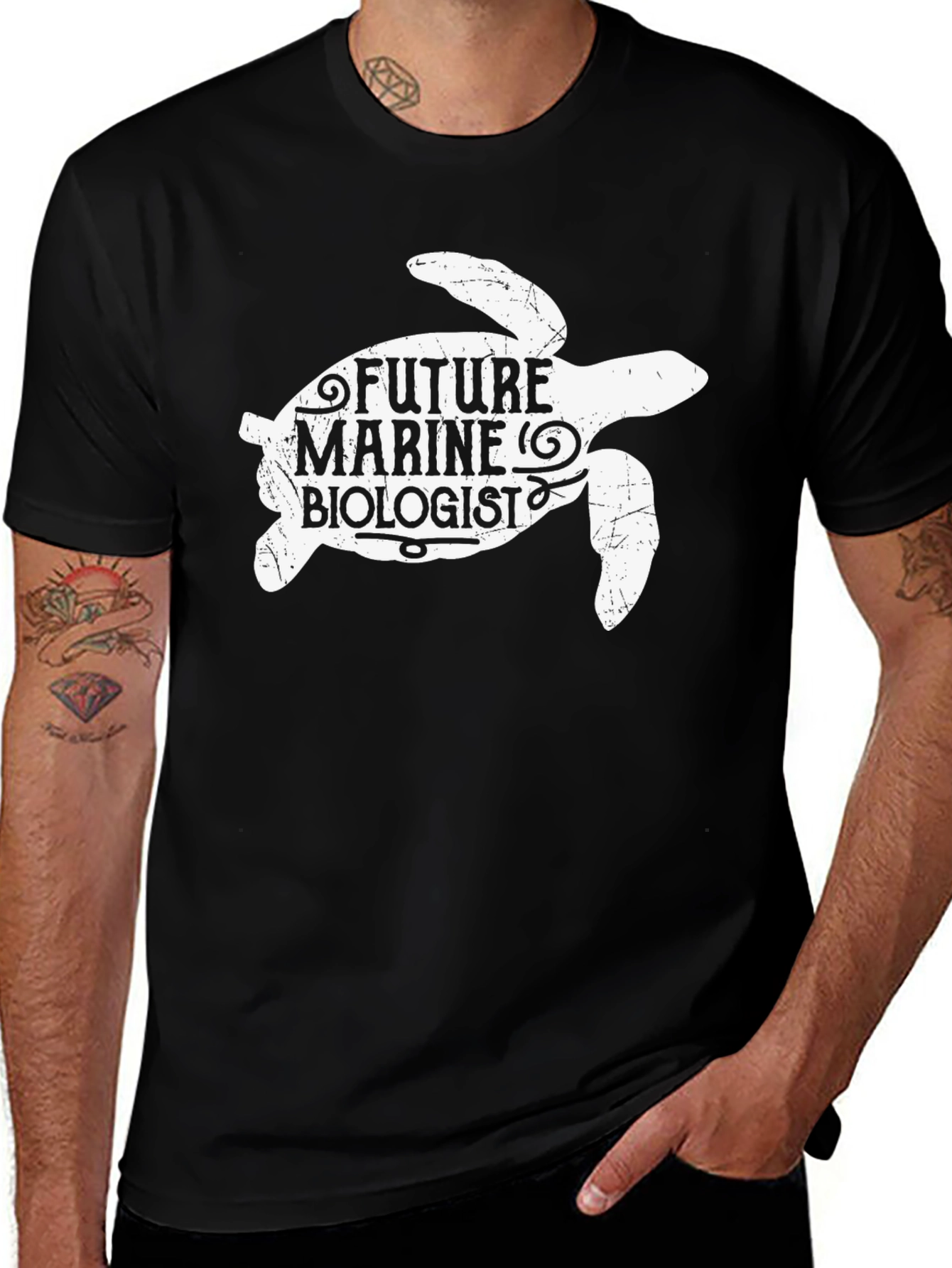Variant 28 of Future Marine Biologist Turtle Graphic Tee